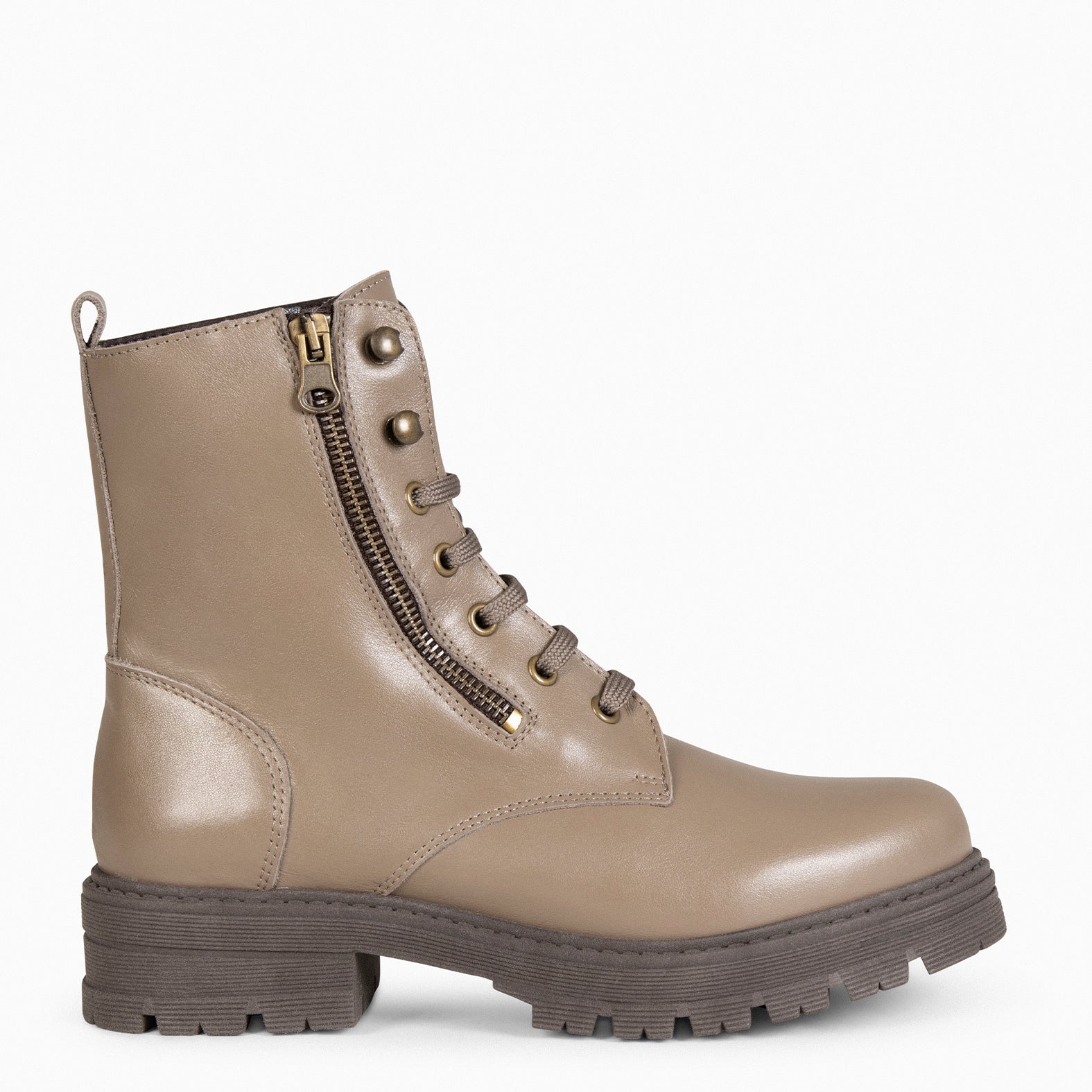 MILITAR – Botas militares de mujer TAUPE