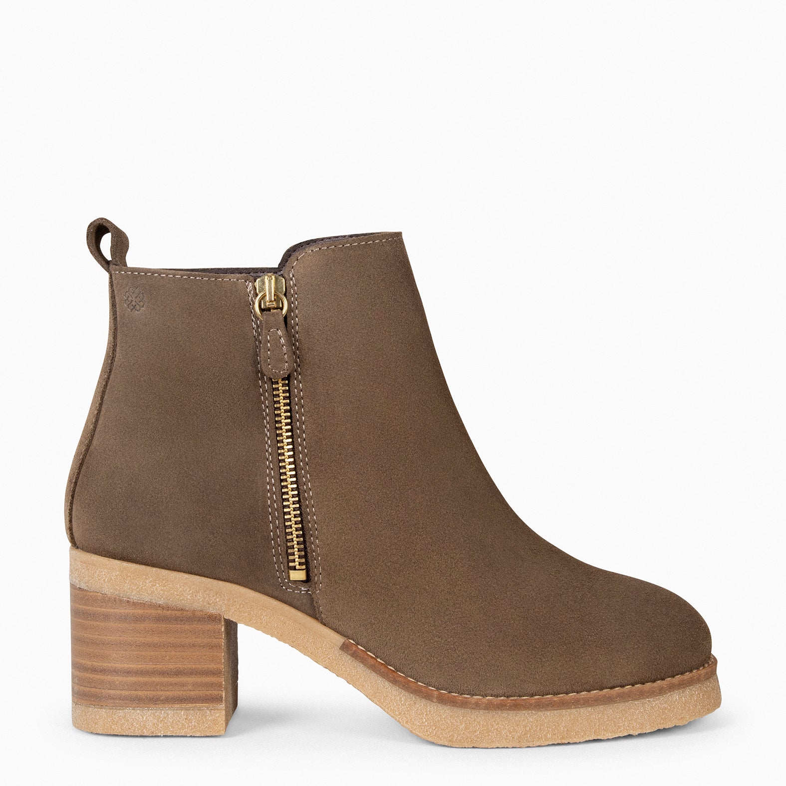 JAZZ – TAUPE Booties with lateral zip