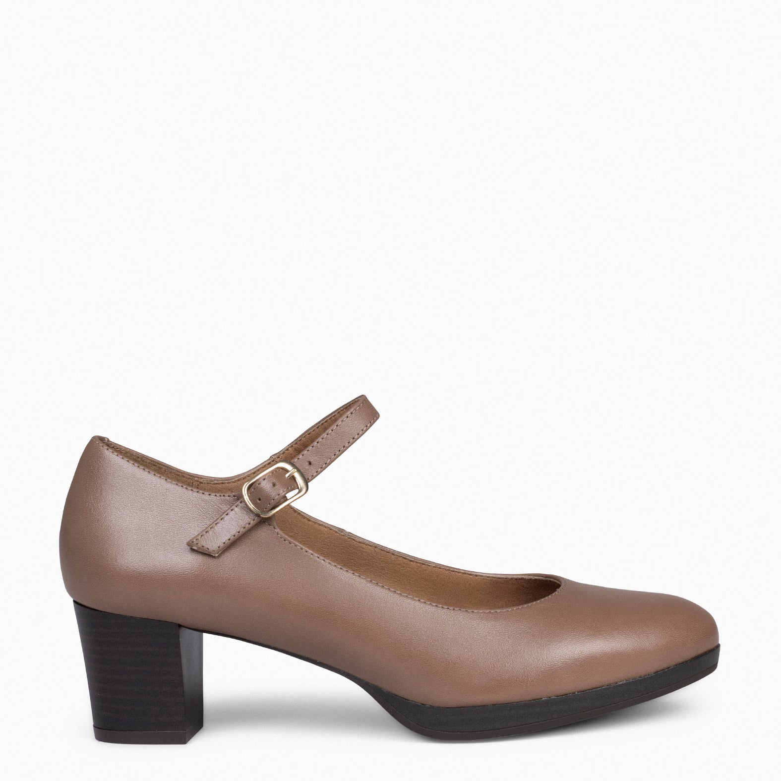 FLIGHT BUCKLE – TAUPE women's shoes with platform and low heel 