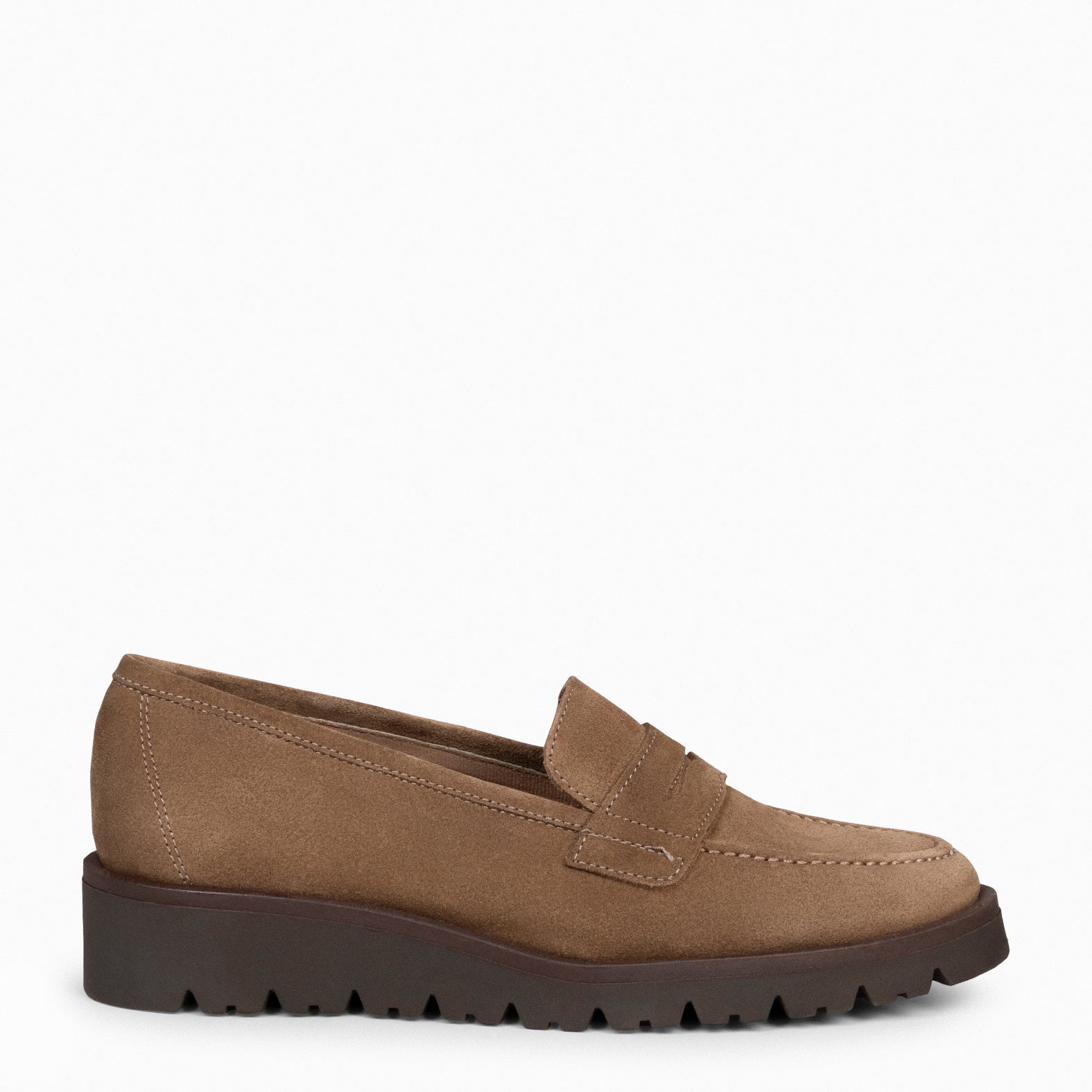 DAPHNE - TAUPE wedge moccasins