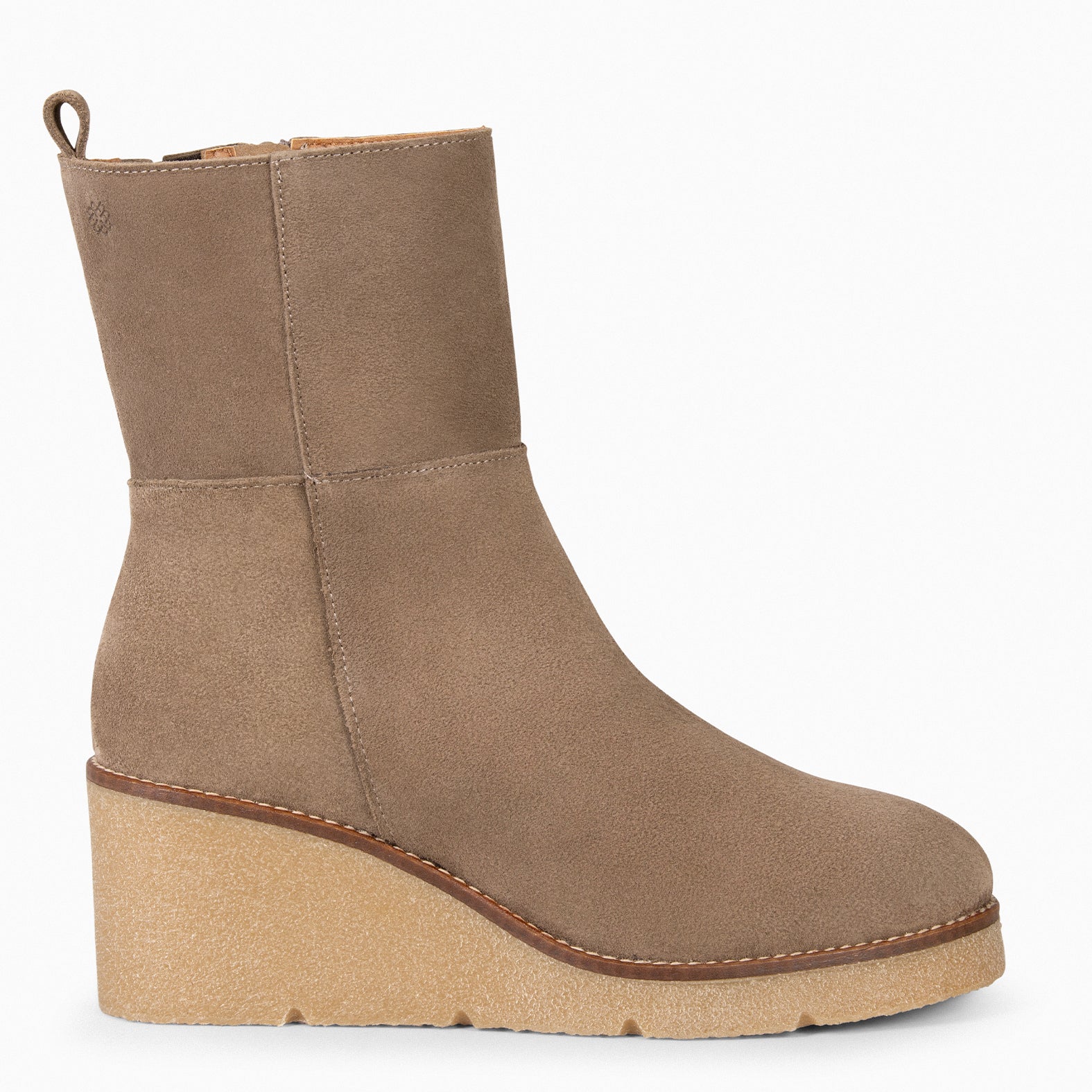 NUK - Bottines à talon compensé TAUPE