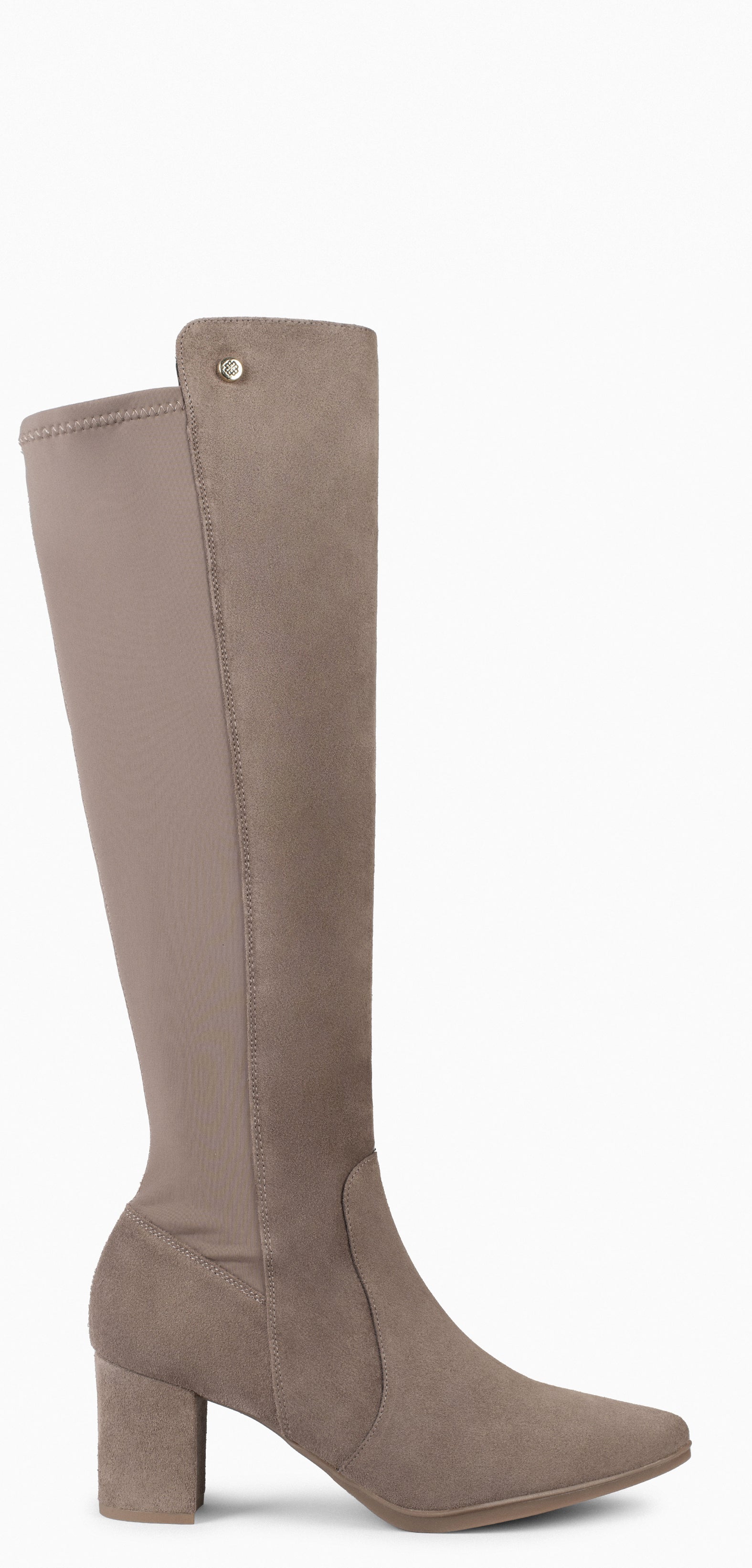 SUNSET – Bottes à talon et tige élastique TAUPE