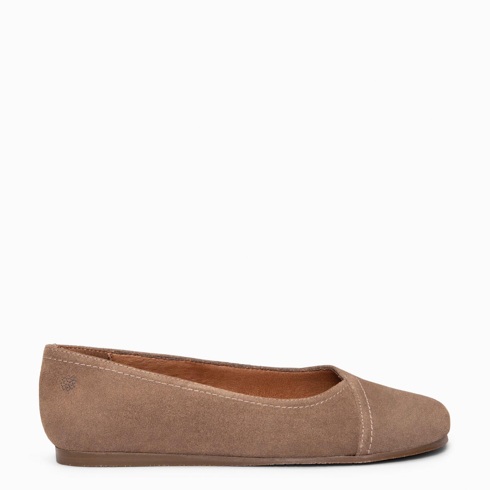 PLUMA - Bailarina baresoft de serraje TAUPE