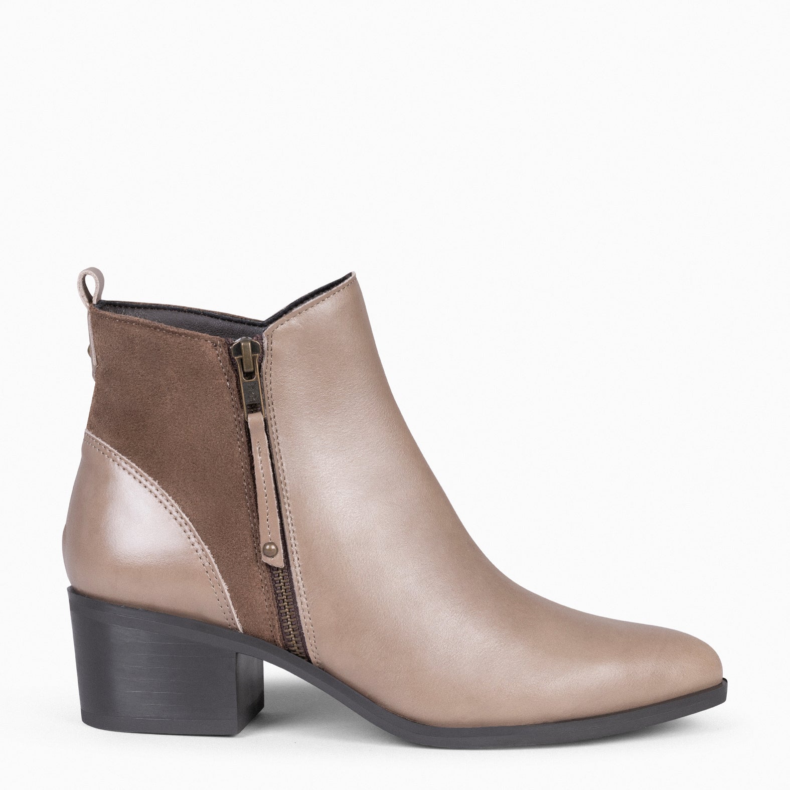 REBECCA Botines con Tac n para Mujer TAUPE miMaO