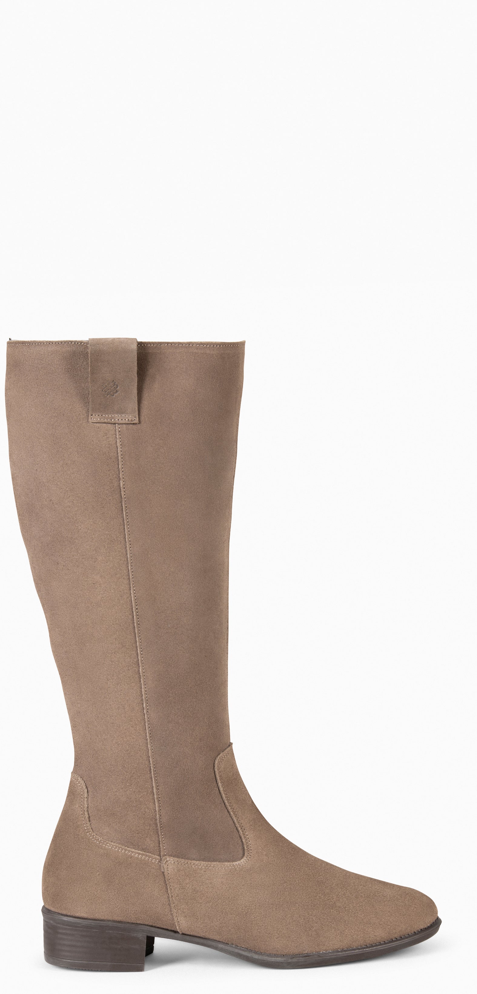 TEXAS – Bottes à petit talon en daim TAUPE