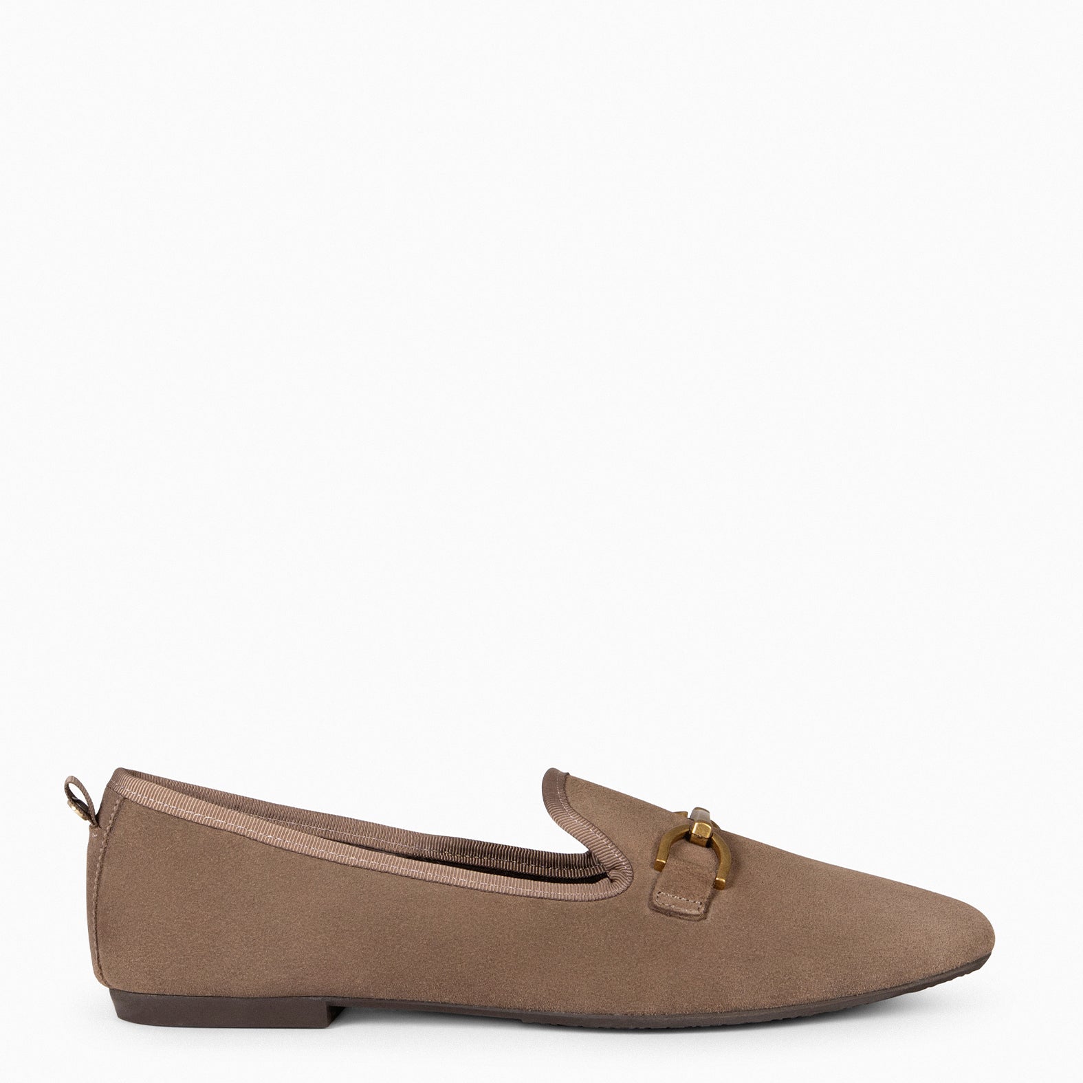 SLIPPER – Chaussures plates en daim TAUPE