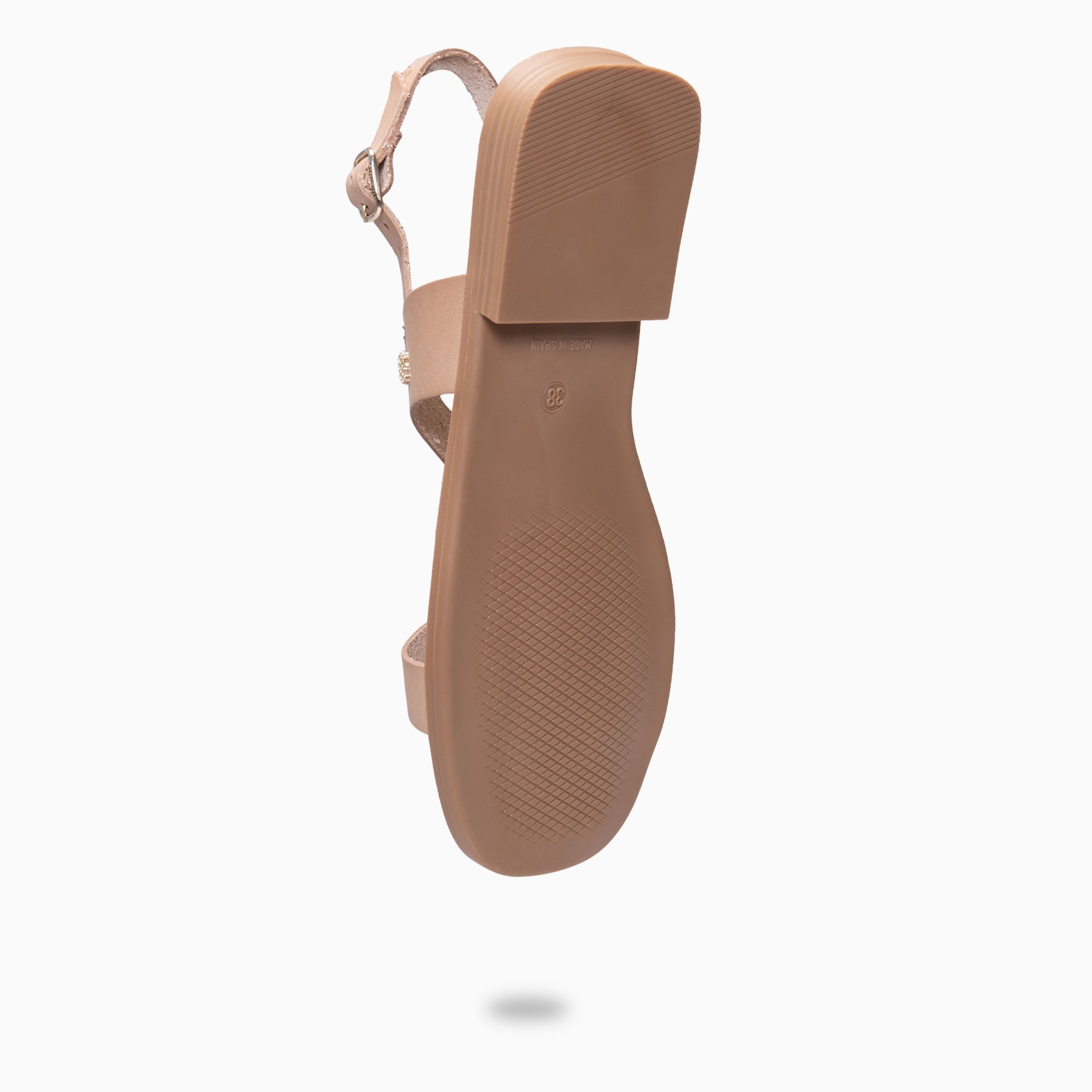 HELIA - TAUPE Flat leather sandals