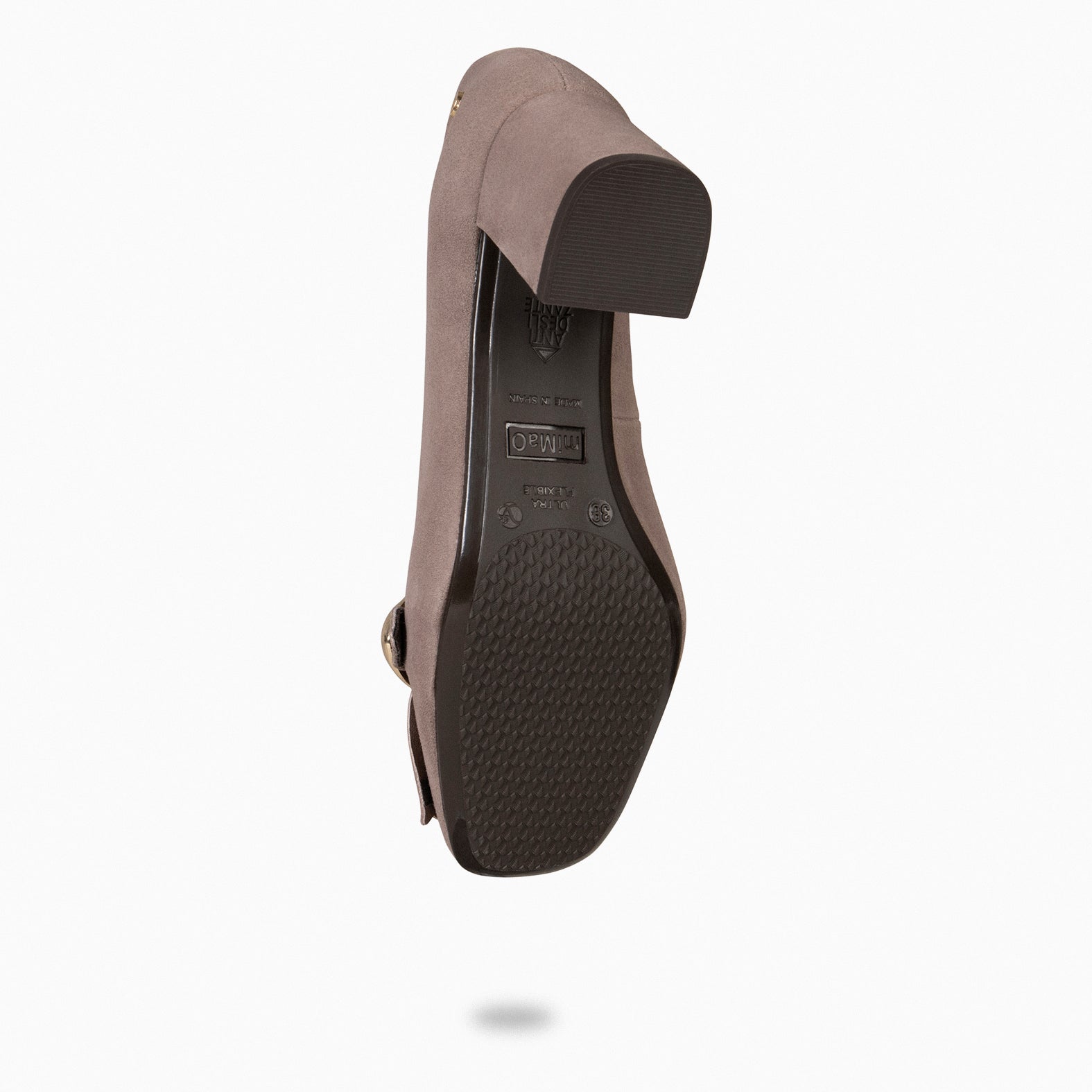 SISSI – Mocassins à talon en daim TAUPE