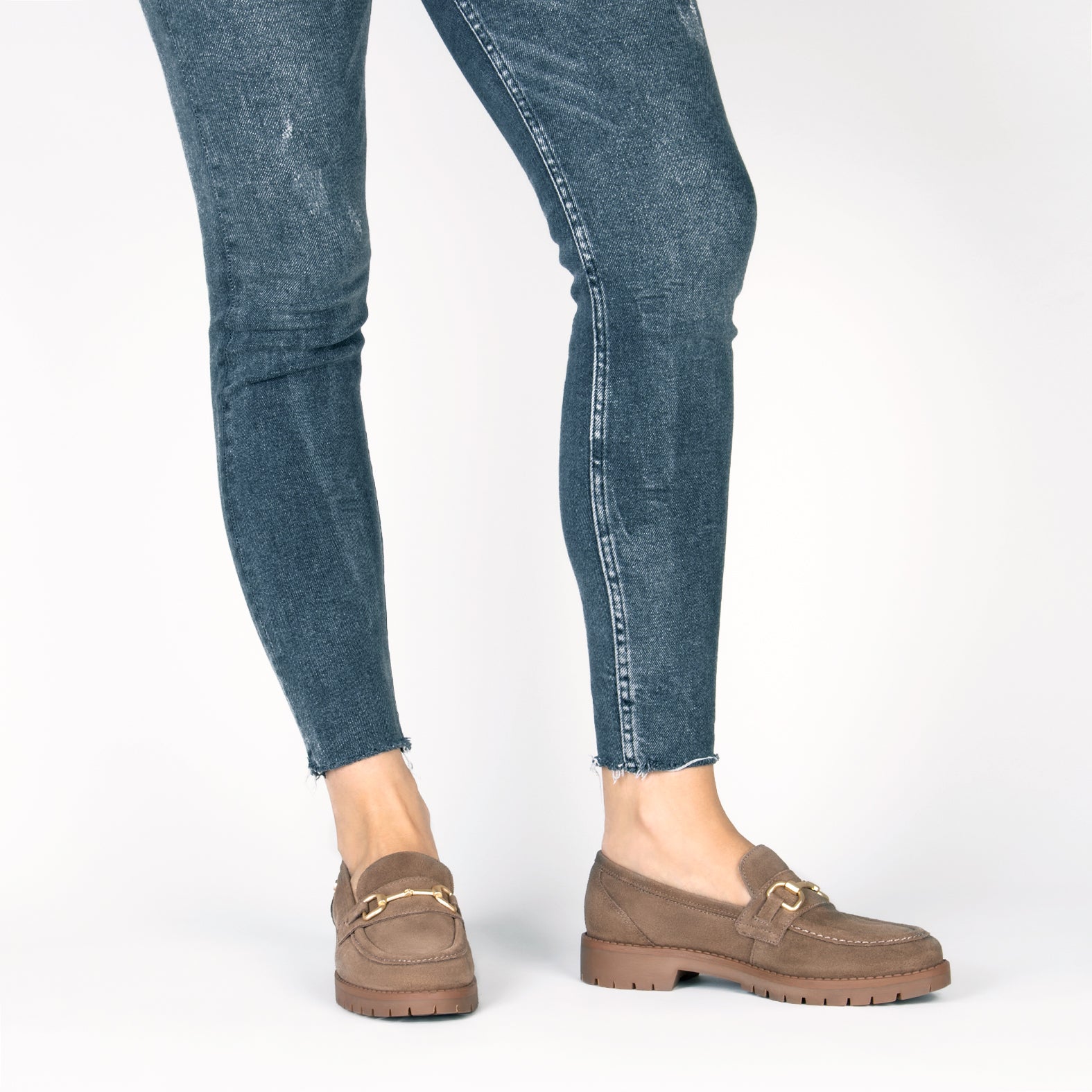 TREVILLA – TAUPE MOCCASIN WITH TRACK SOLE