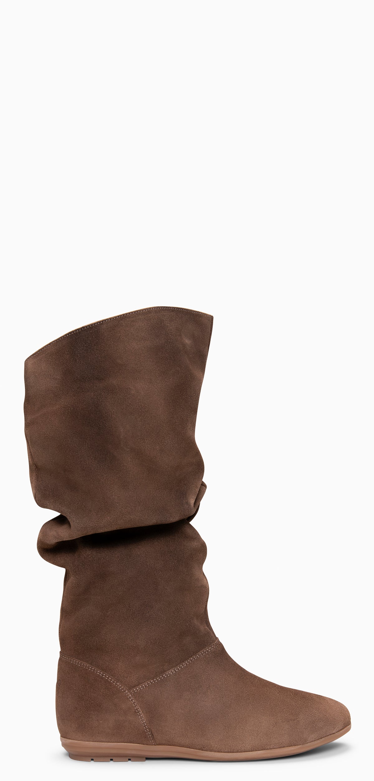 FIONA - Bottes plissées en daim TAUPE