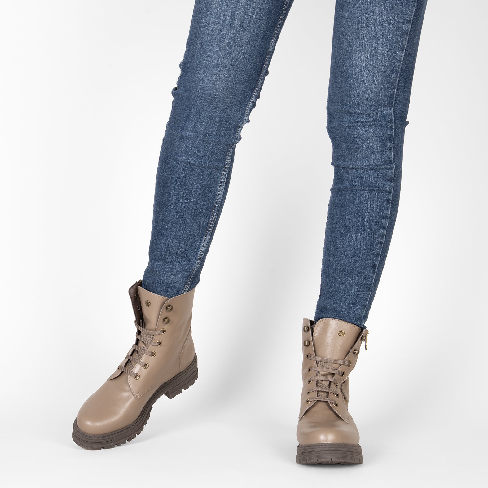 MILITAR – Botas militares de mujer TAUPE