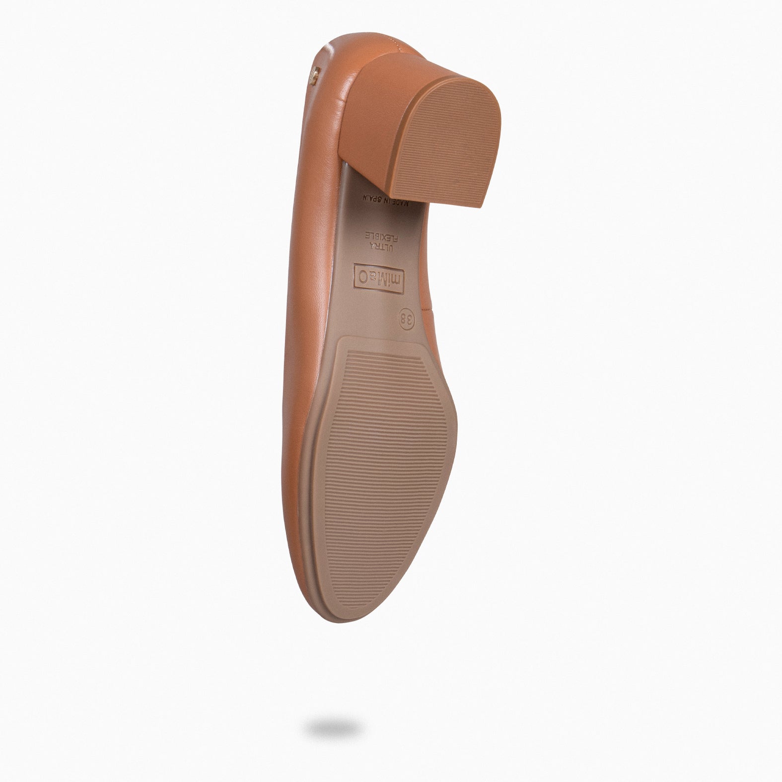 URBAN ROUND – CAMEL nappa leather low heels