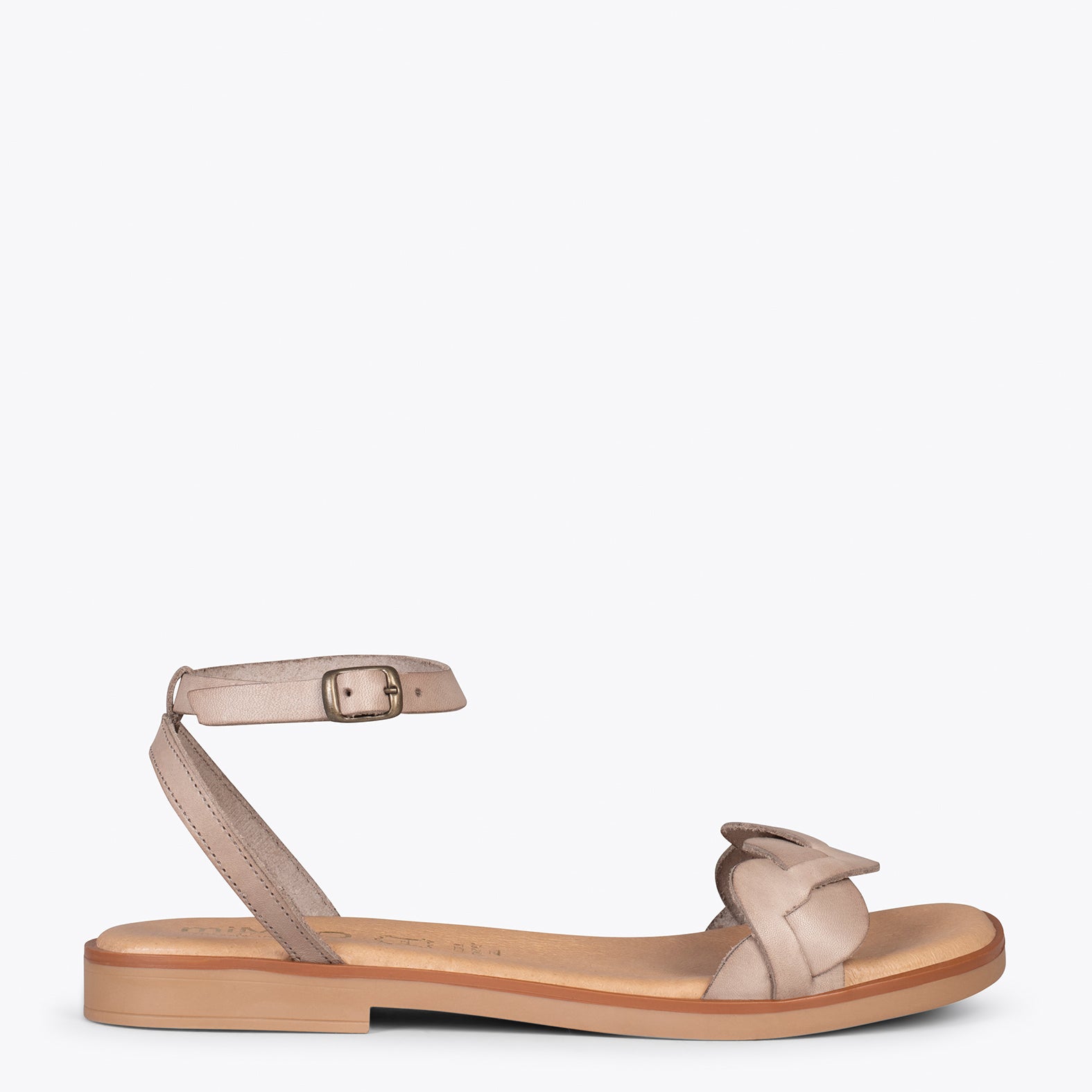 ARECA – TAUPE flat sandal with braided upper