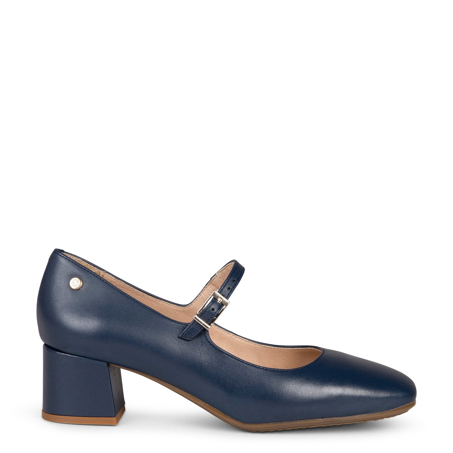 BELLA – NAVY suede leather mary-jane shoes