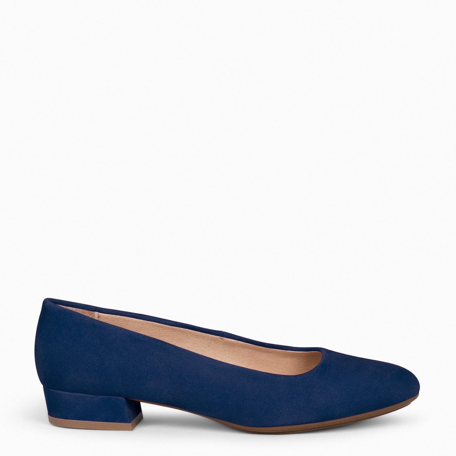 URBAN XS –  NAVY low-heeled suede shoes