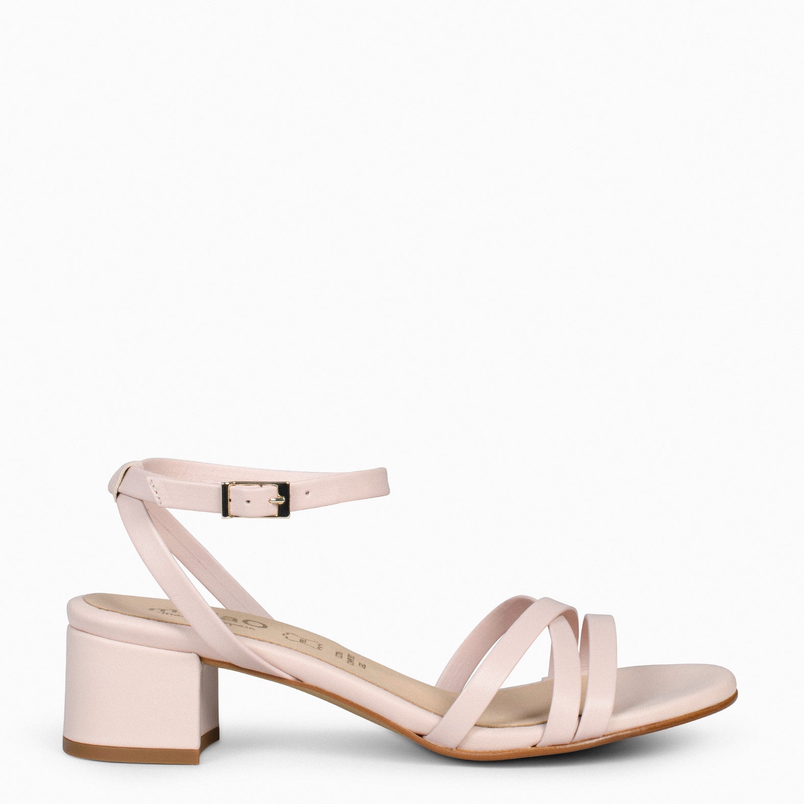VIENA – NUDE SANDAL WITH THIN STRAPS AND LOW HEEL