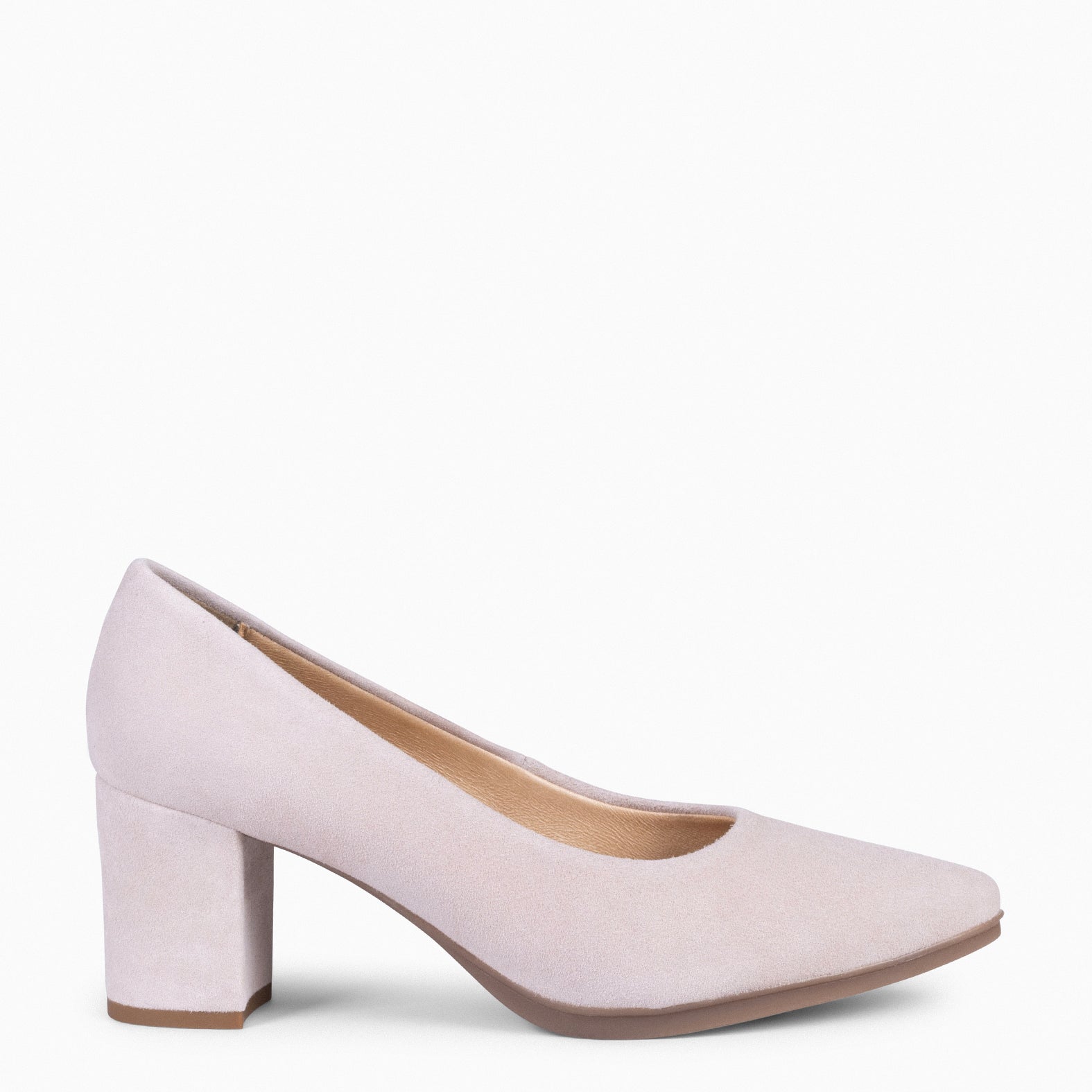 URBAN S - NUDE SUEDE MID-HEELED SHOES