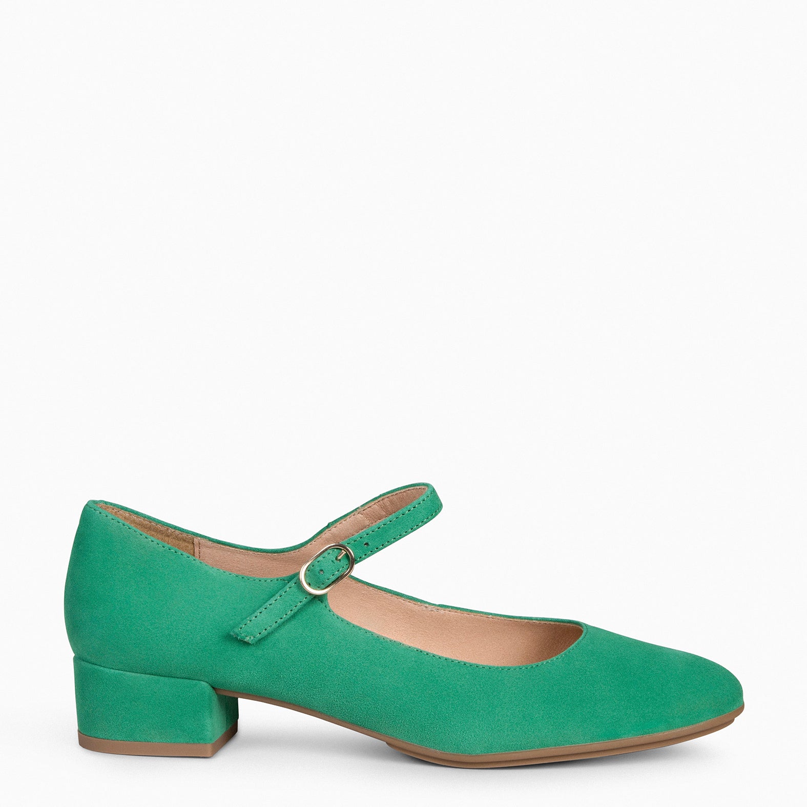 NORA - GREEN Mary-Jane with low heel 