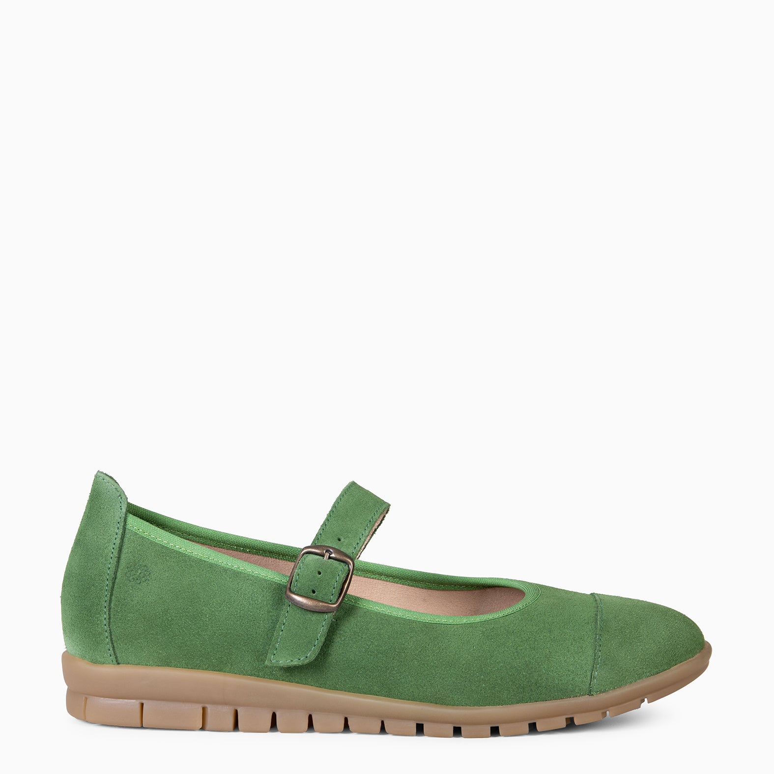 MICAELA - Chaussures à boucle en daim VERT