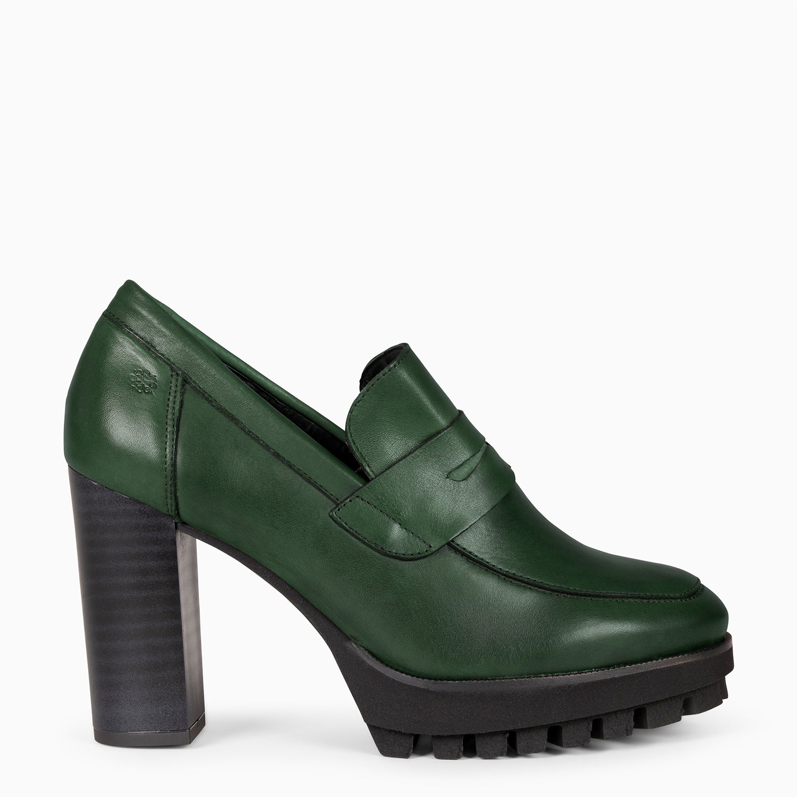 TREND – GREEN high heel moccasin with platform