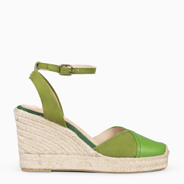 VALLDEMOSA – GREEN Wedge espadrilles | miMaO ®