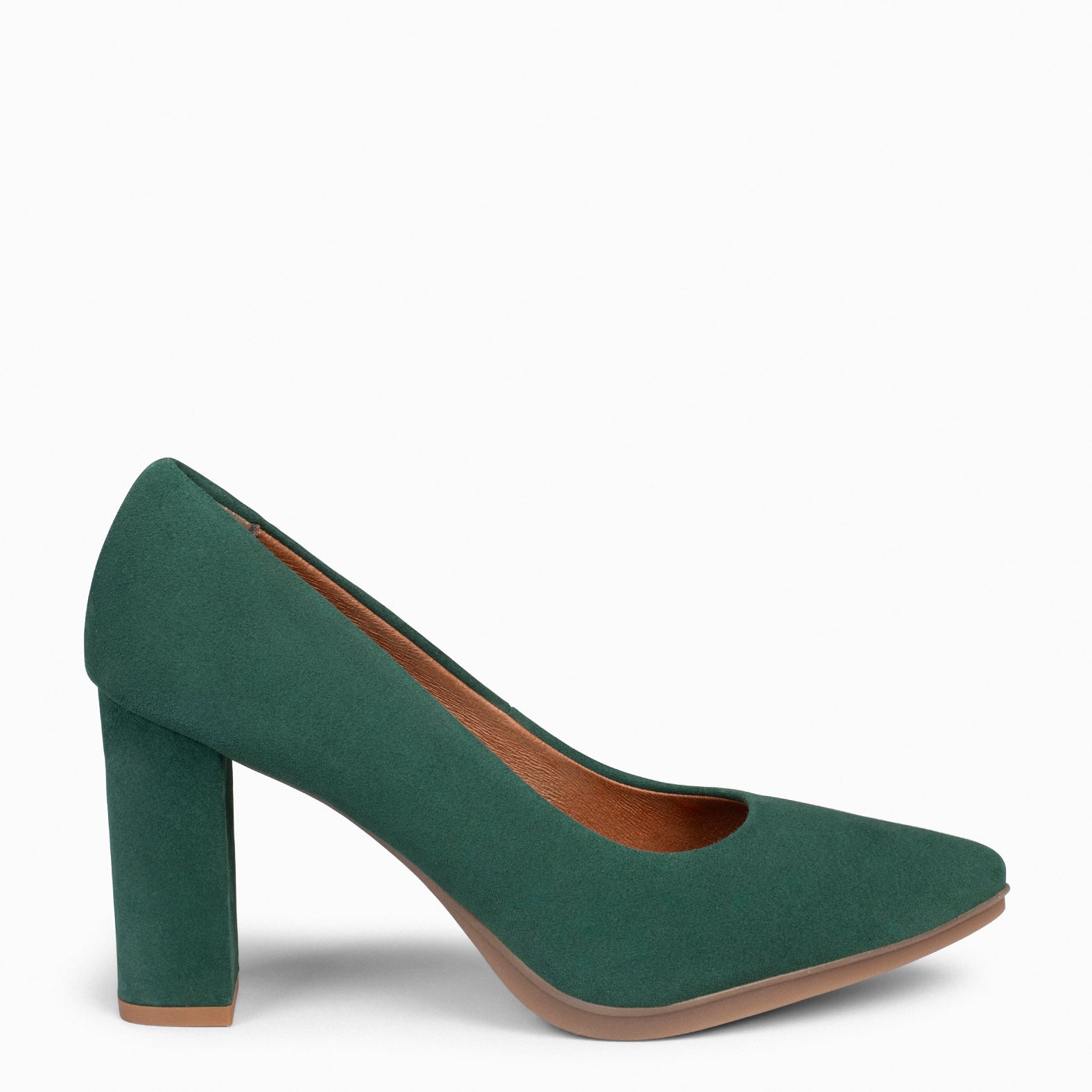 URBAN – Zapatos de tacón alto en ante VERDE