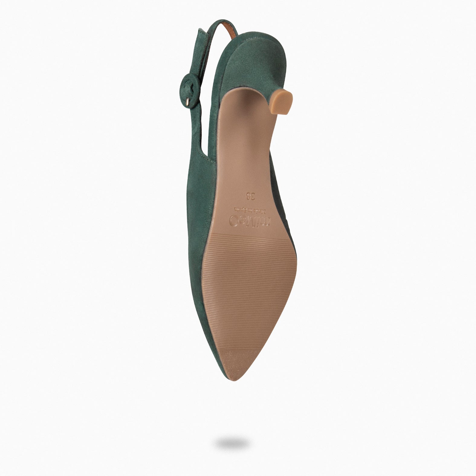 CARMEN – Slingbacks à petit talon kitten VERT