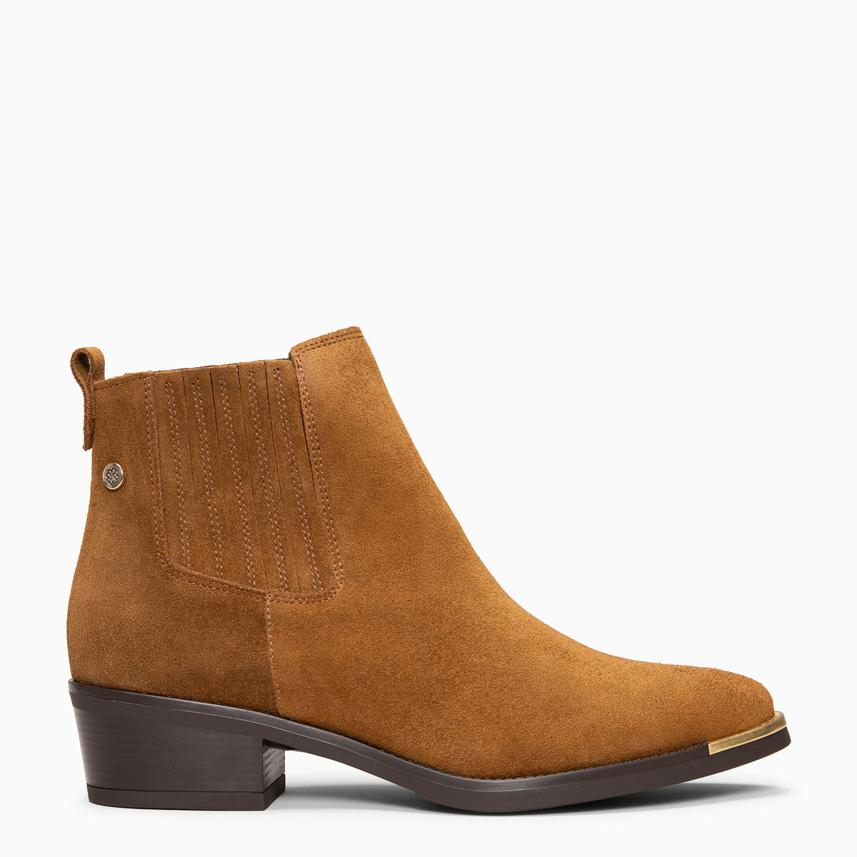 BONNIE - Botines Chelsea de tacón CAMEL