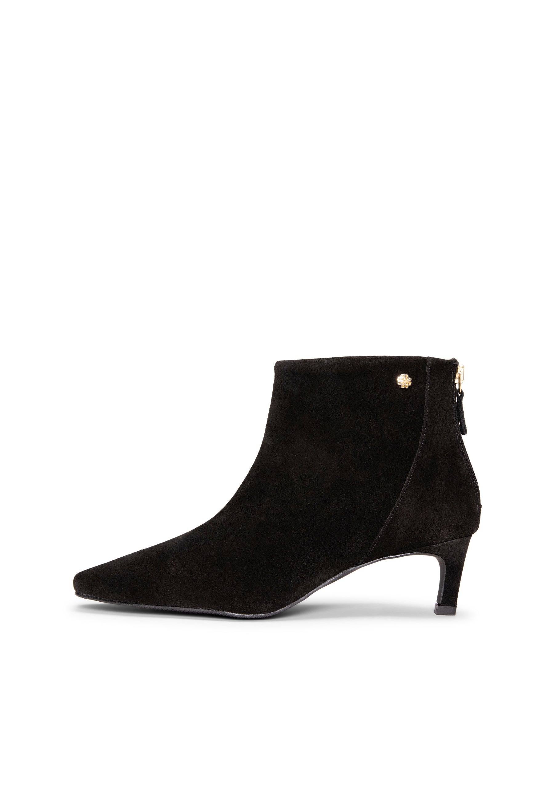 LUISA - Botines de tacón kitten con cremallera NEGRO