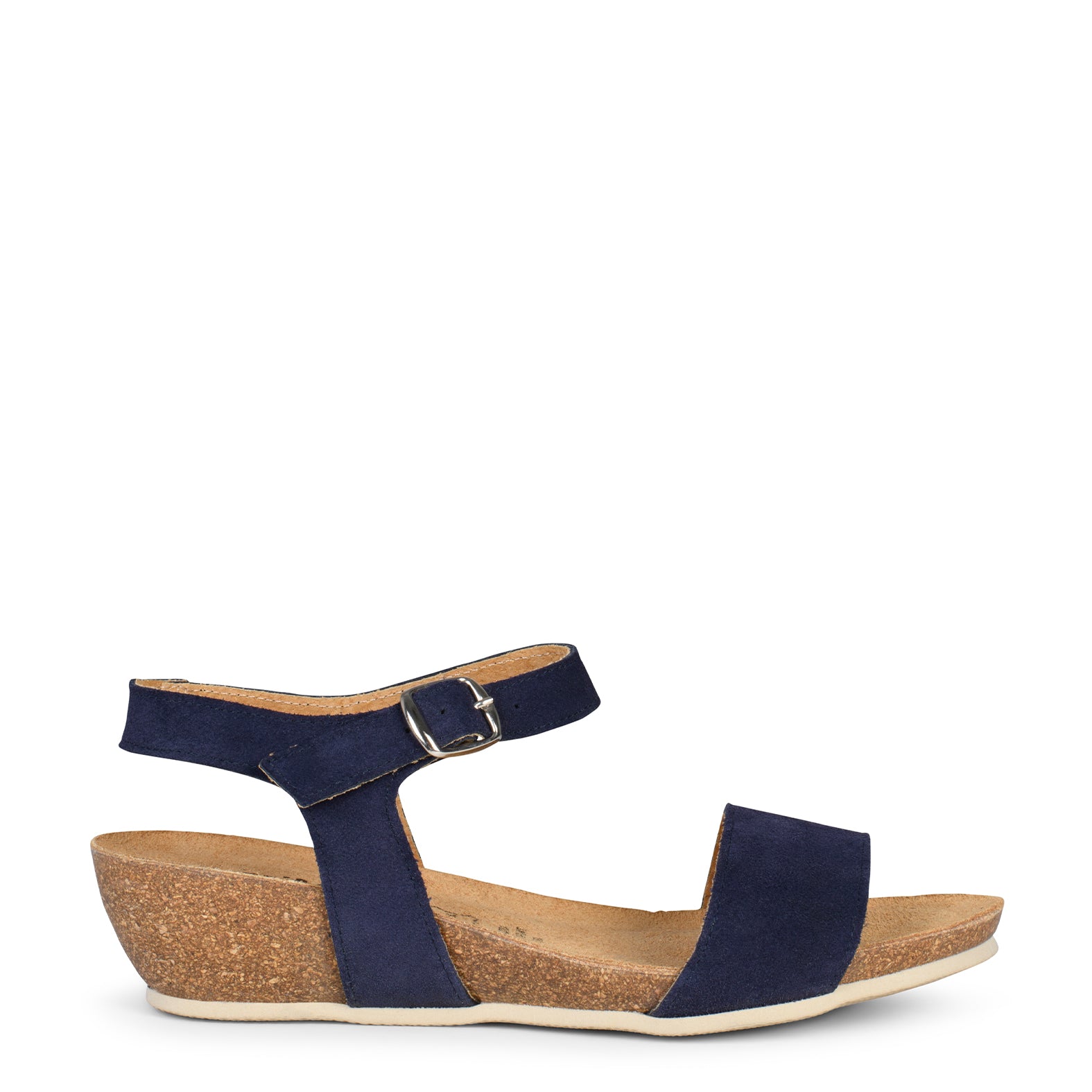 OAK – Sandalias Bio de serraje con cuña AZUL