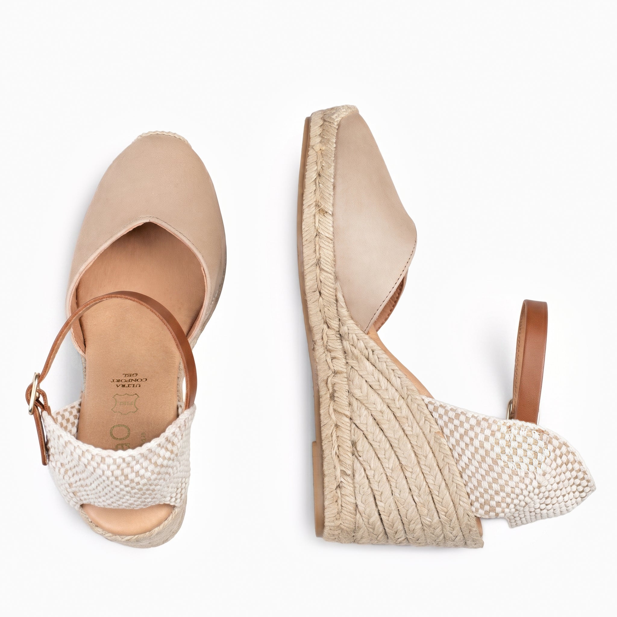 NERJA - Cuñas altas de esparto BEIGE