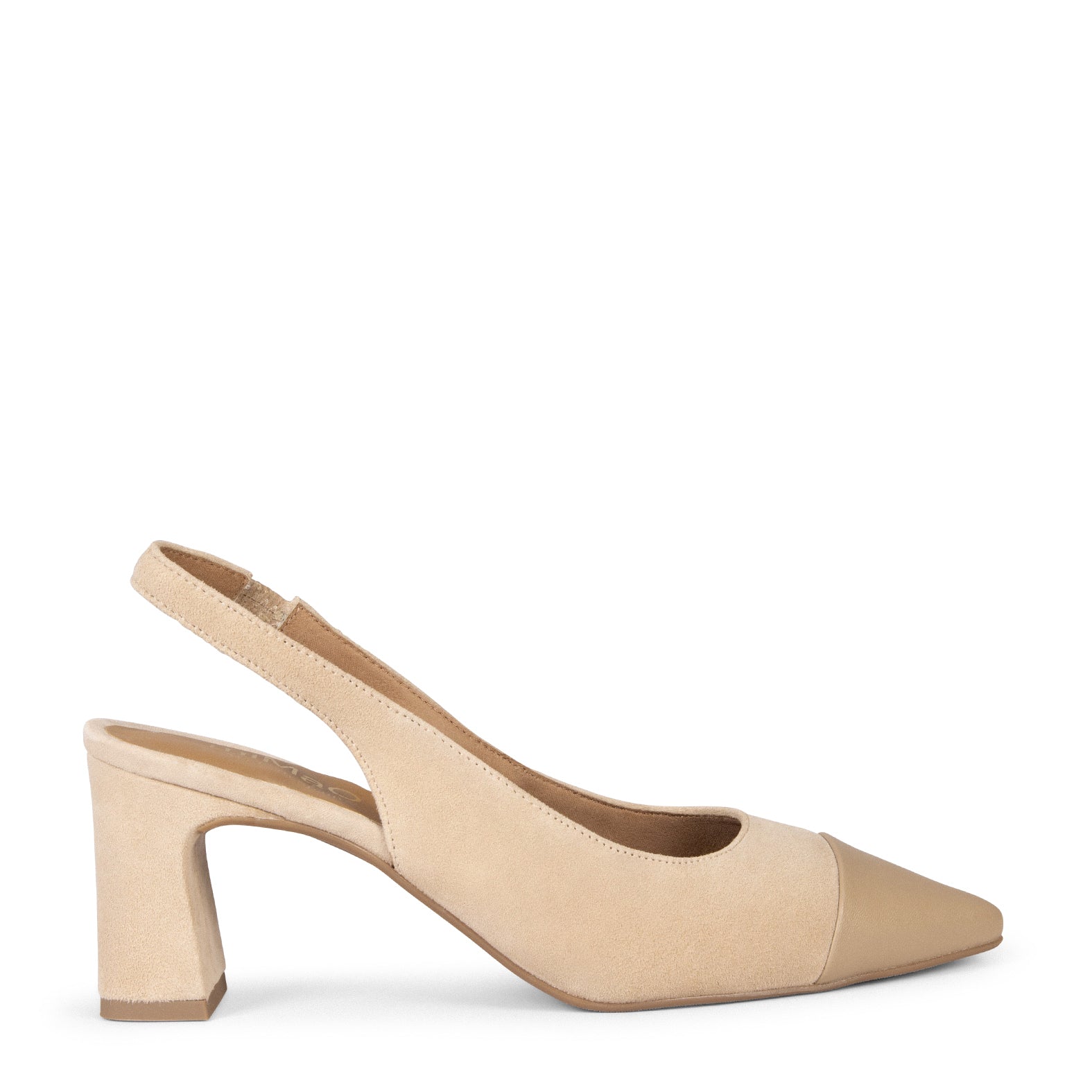 DIANA – Slingbacks à talon et bride élastique BEIGE