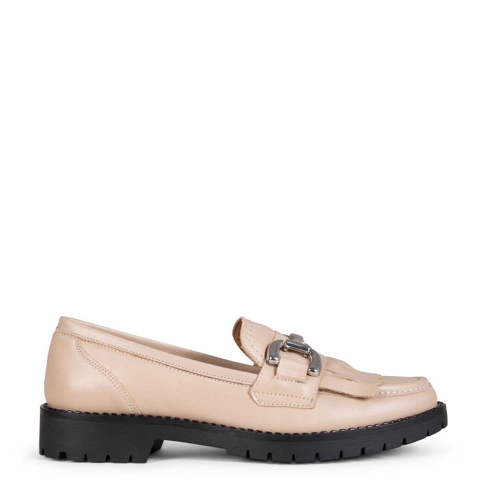 BOLTON – BEIGE Moccasins with track sole