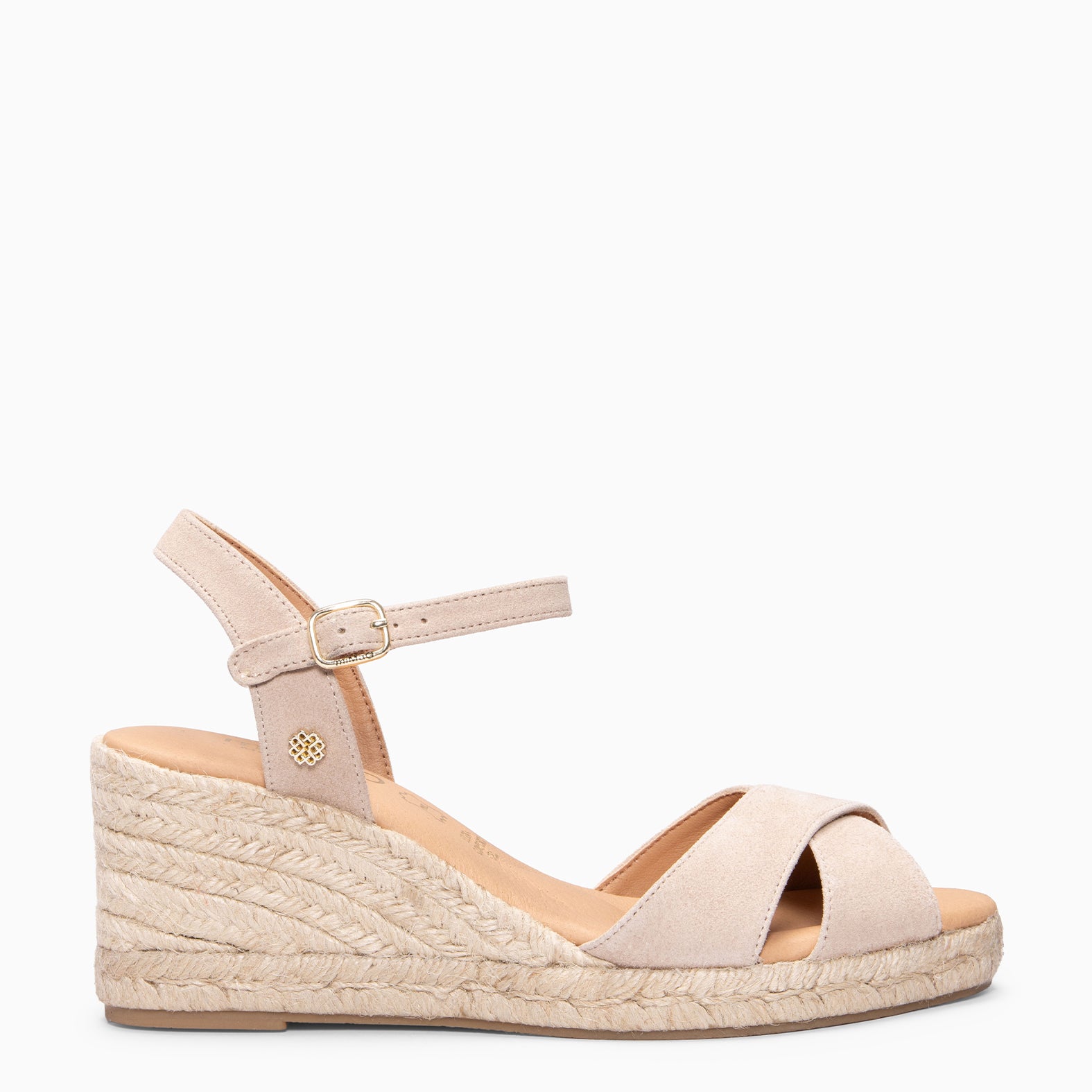 CALPE - Espadrilles à talon en daim BEIGE