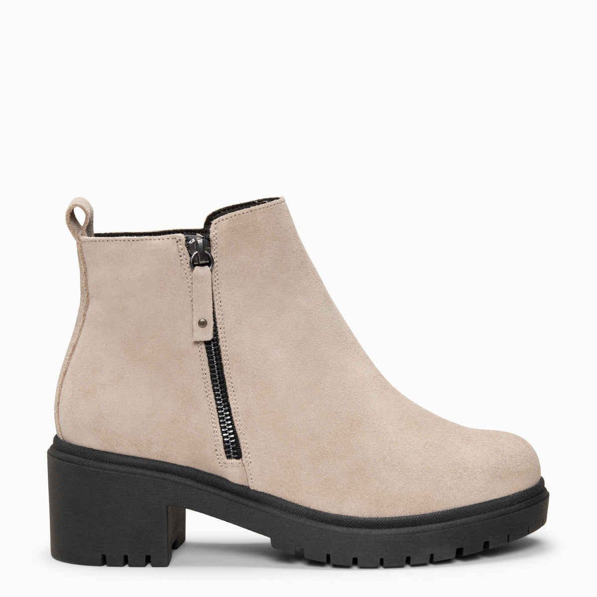 POP - Botín de piel hidrófugo BEIGE
