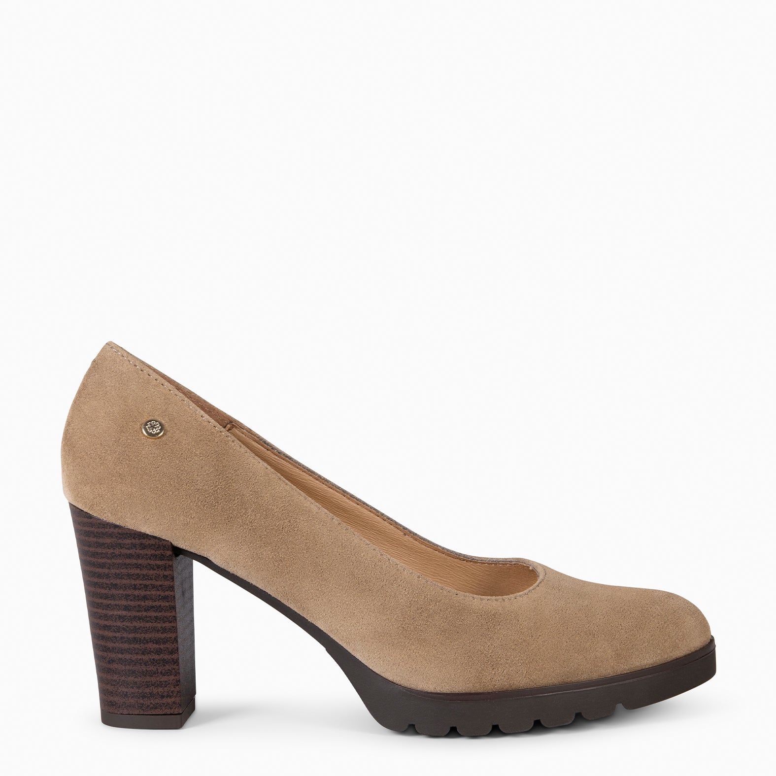Zapatos De Tacón Alto En Piel De Ante Con Plataforma Y Plantilla De Gel - Hechos En España