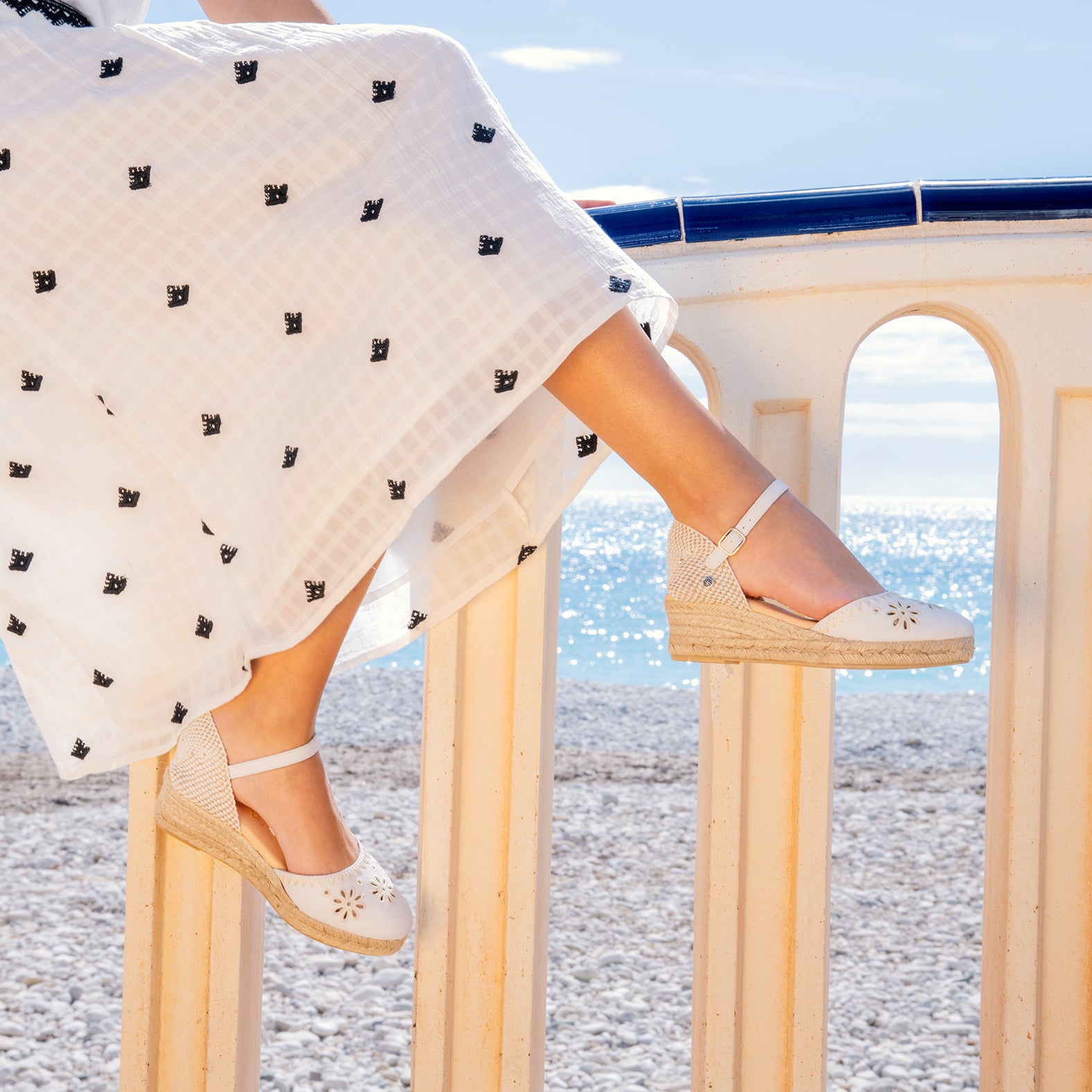 CASARES XS - Cuña bajo de esparto BLANCO - miMaO ®