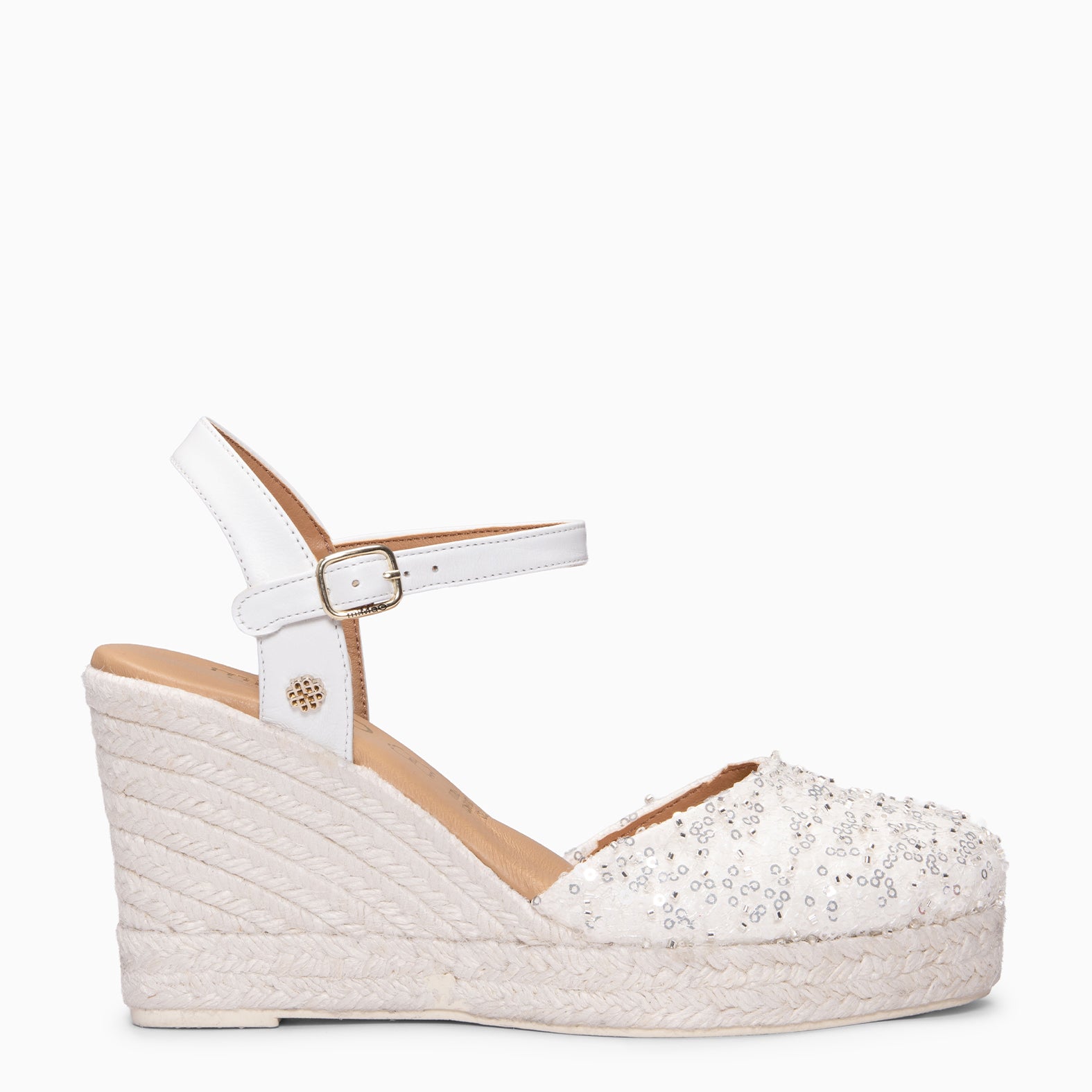 ALHAMA - Cuñas de esparto con lentejuelas BLANCO