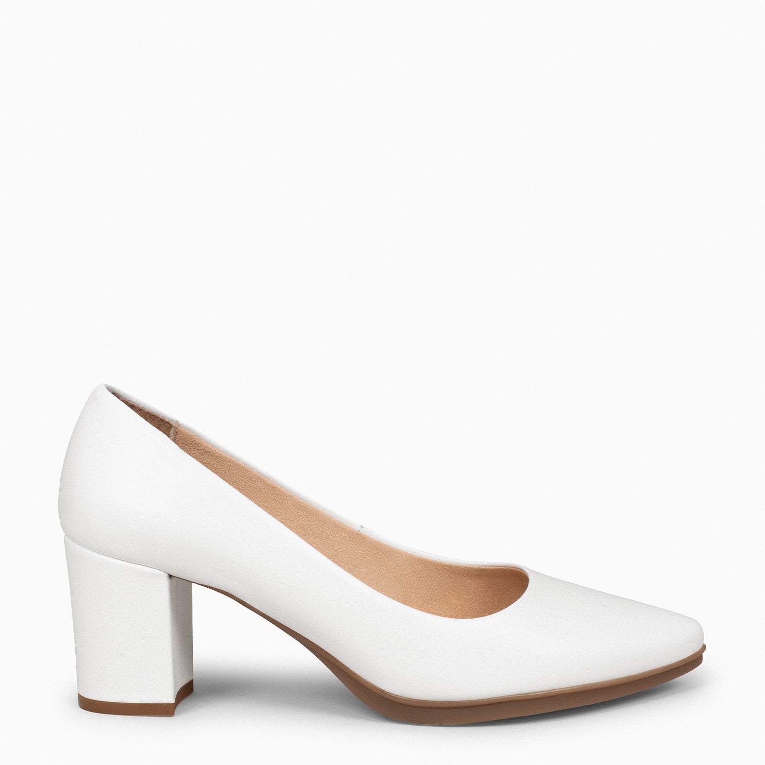 URBAN S SALON – WHITE nappa leather mid heel