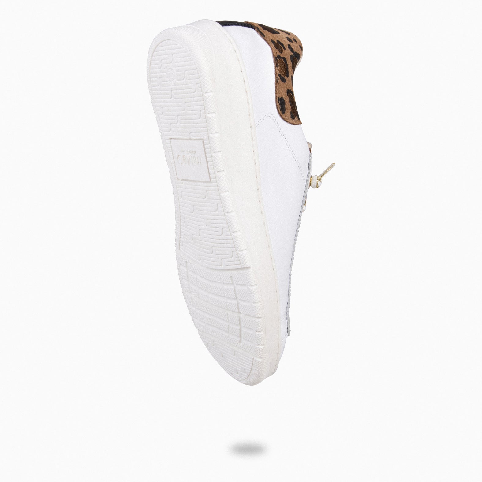 NANTES  - WHITE & LEOPARD SNEAKER WITH ELASTIC LACES