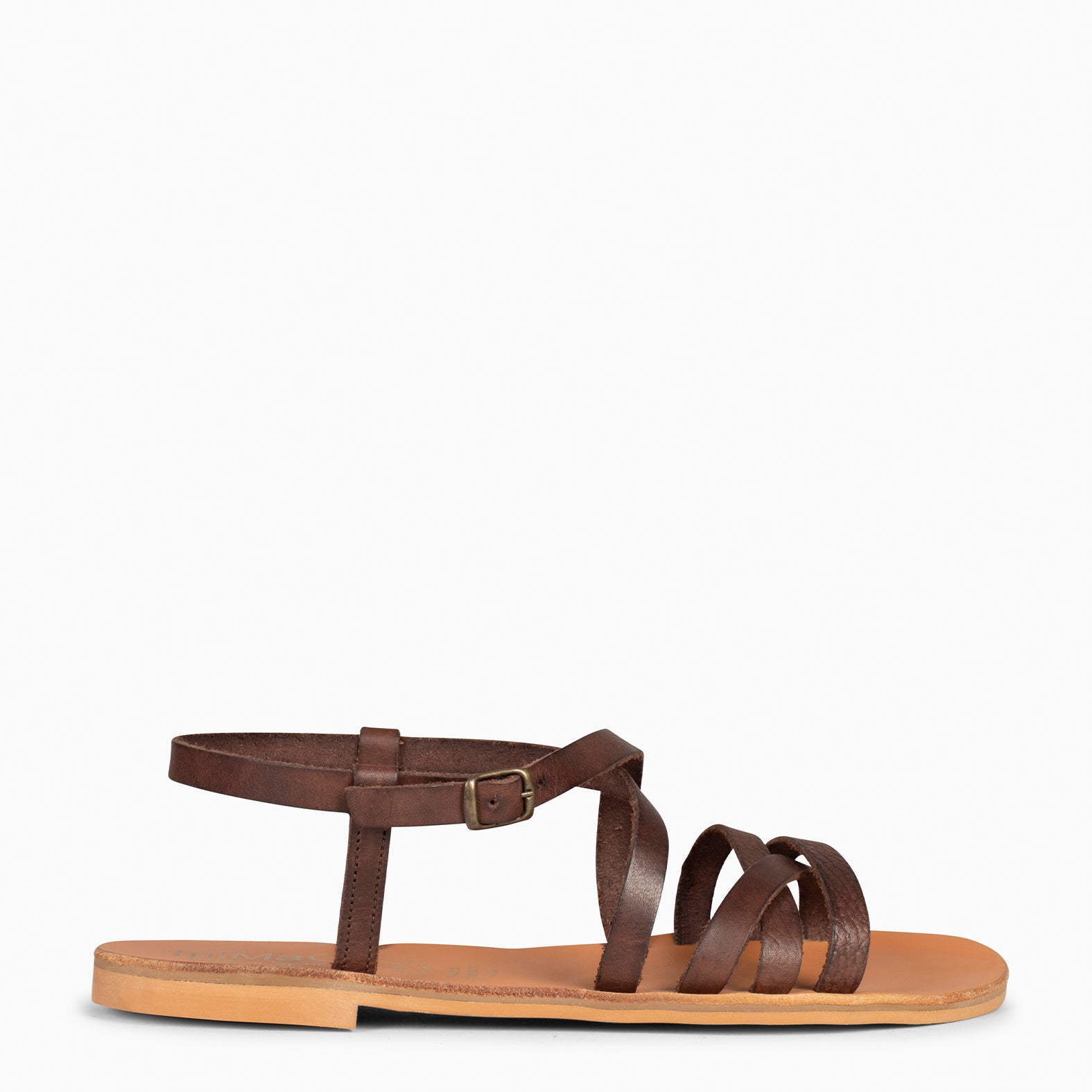 IXORA – BROWN flat sandals with buckle