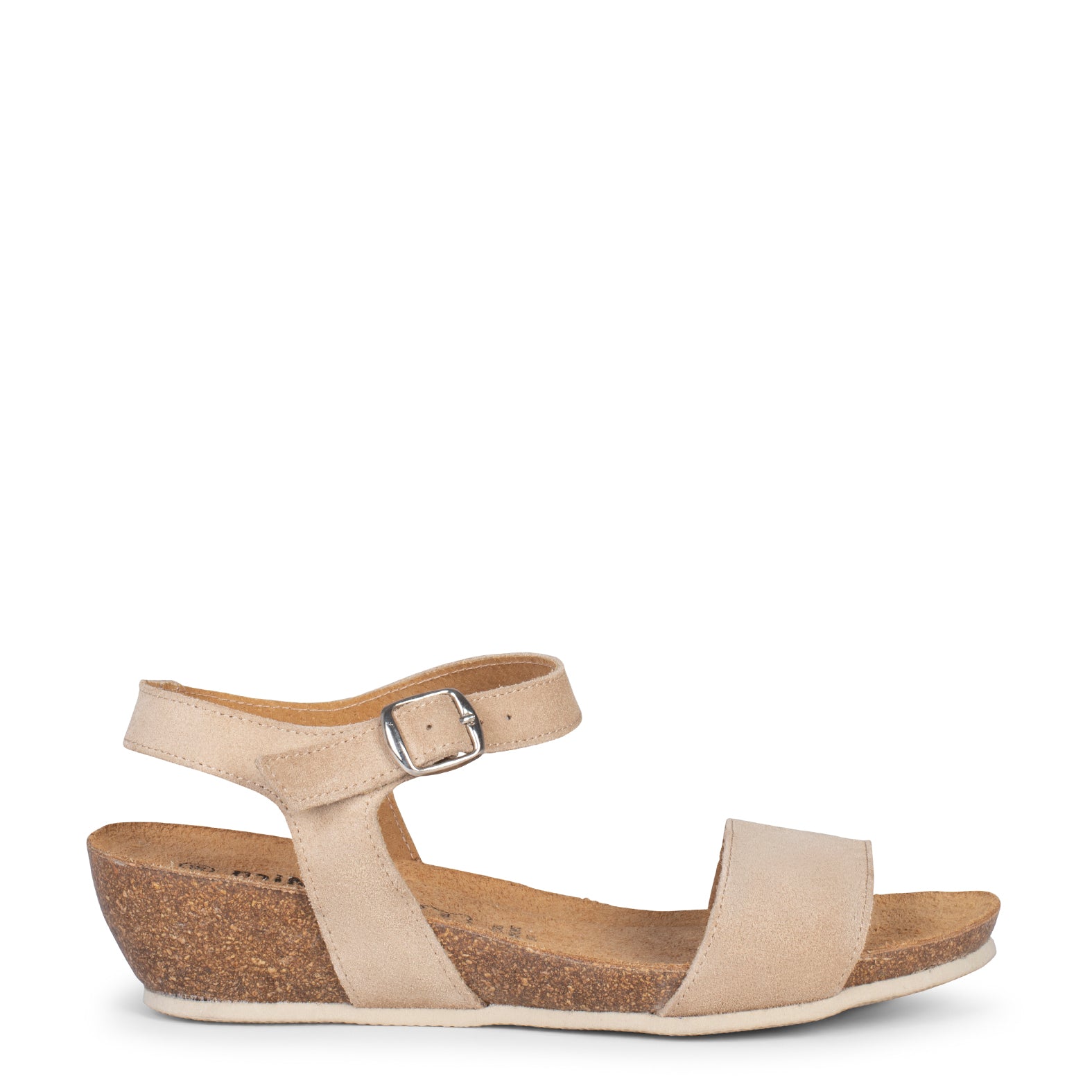 OAK - CAMEL  BIO Suede wedge sandals 