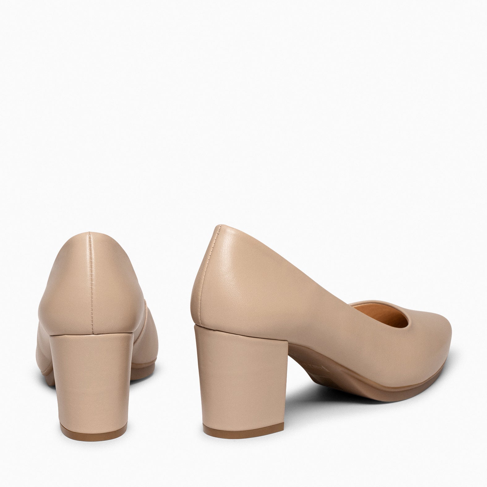 URBAN S SALON – TAN nappa leather mid heel