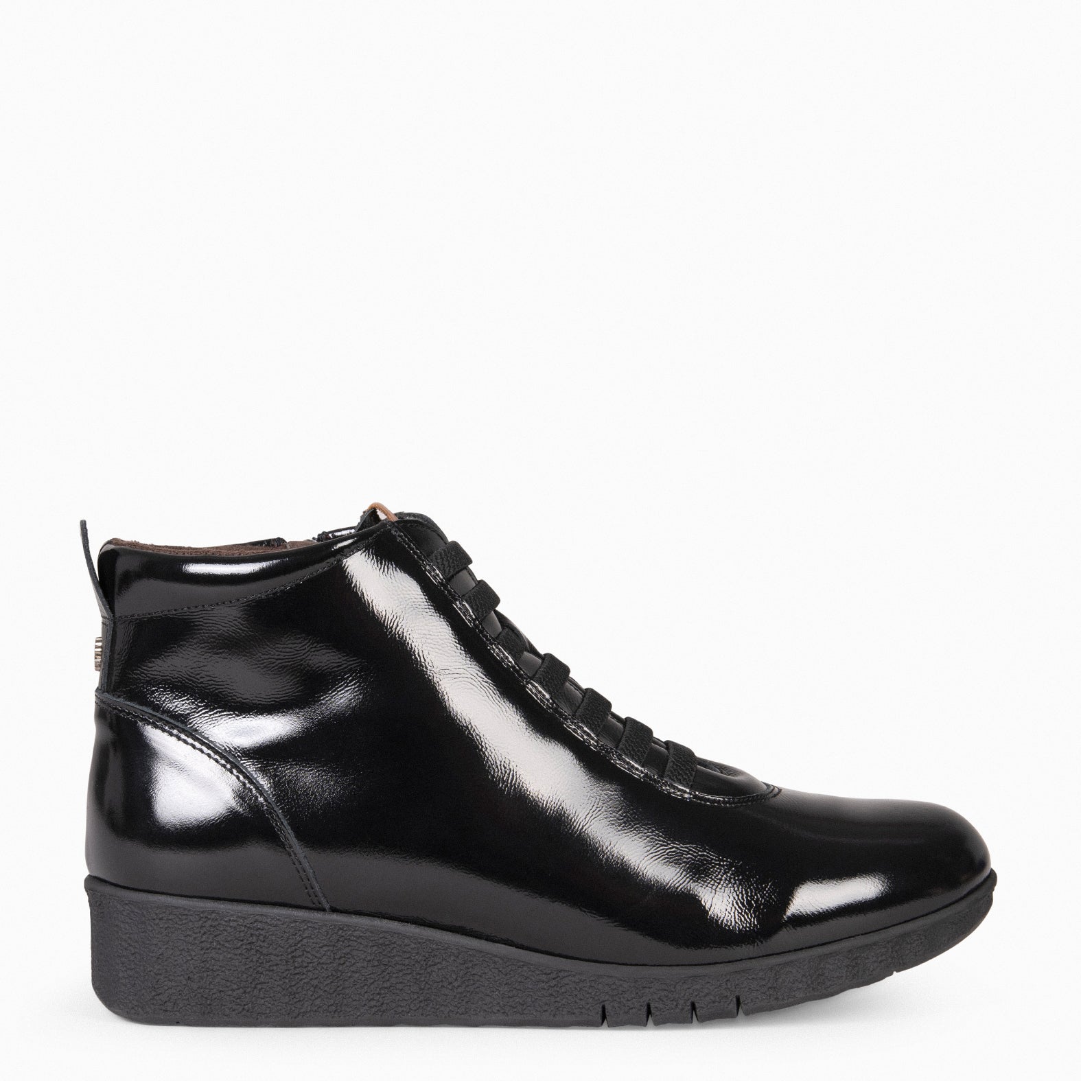 FLEXY - Zapatillas abotinadas CHAROL NEGRO