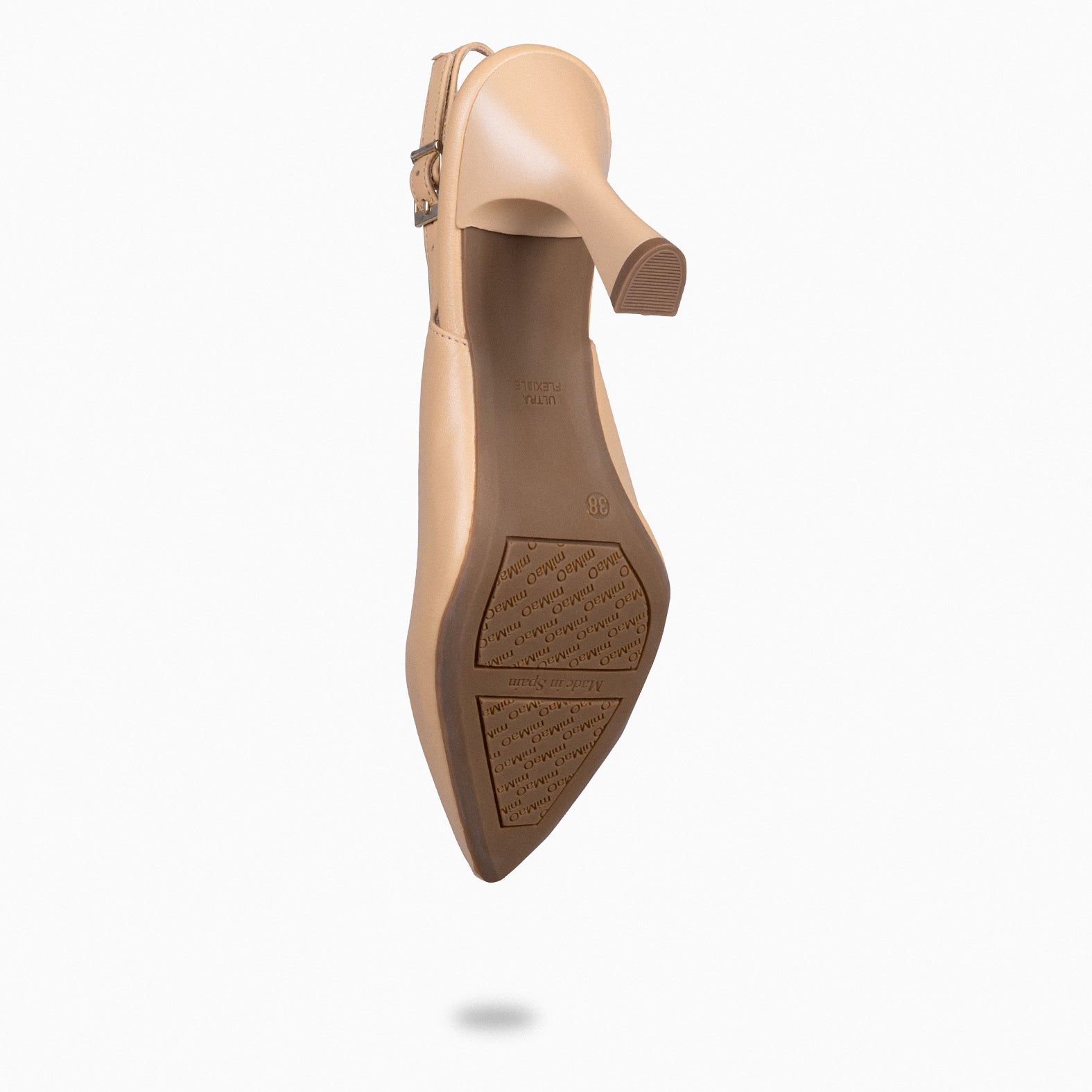 GLAM SLINGBACKS – Escarpins à talon slingbacks en cuir BEIGE