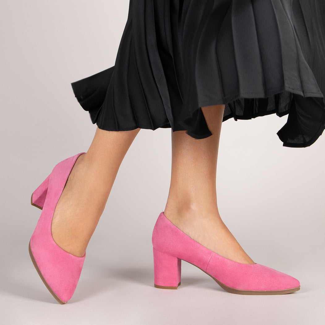 URBAN S - Zapatos de tacón medio de ante FUCSIA