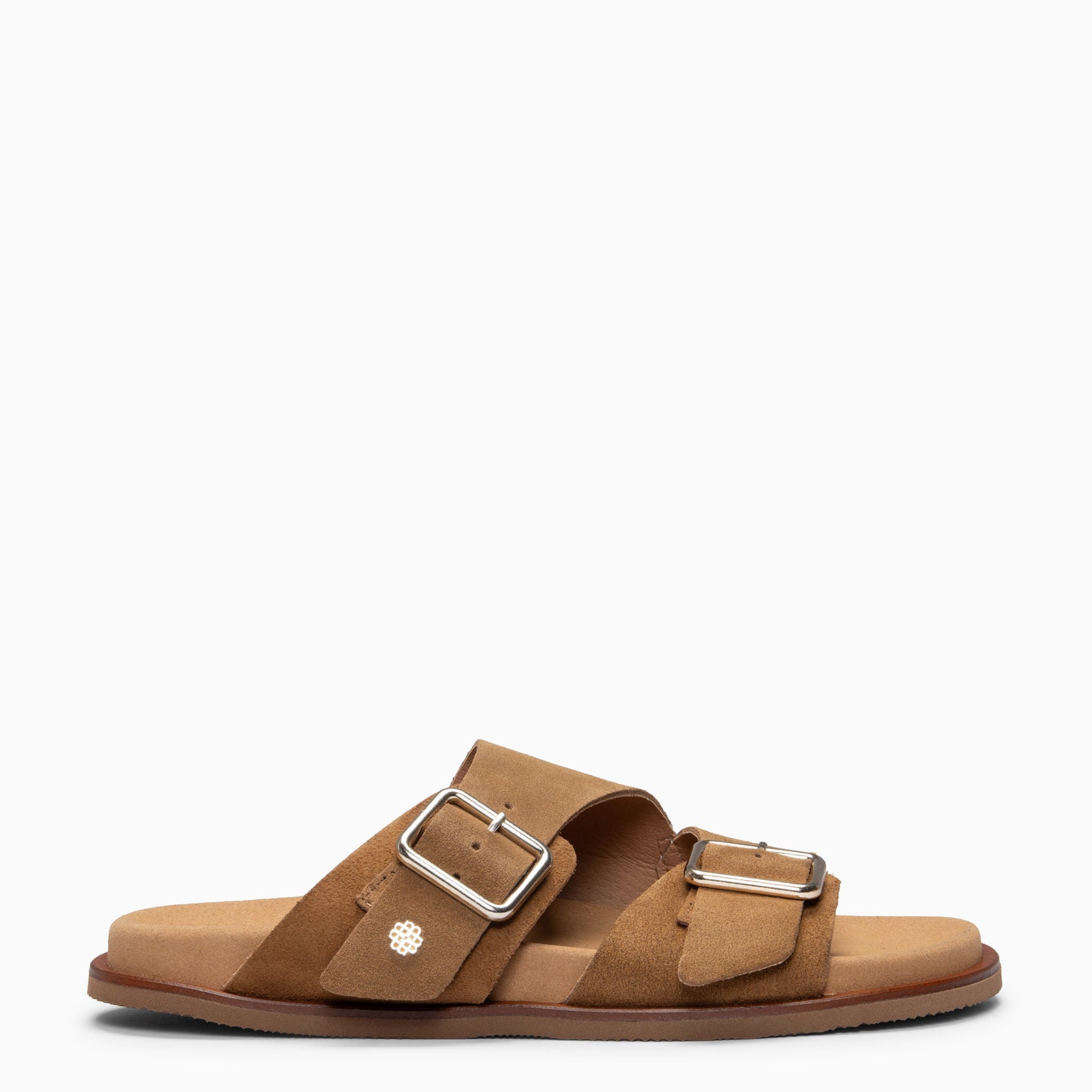 FRIDA - CAMEL Suede slide sandals | miMaO ®