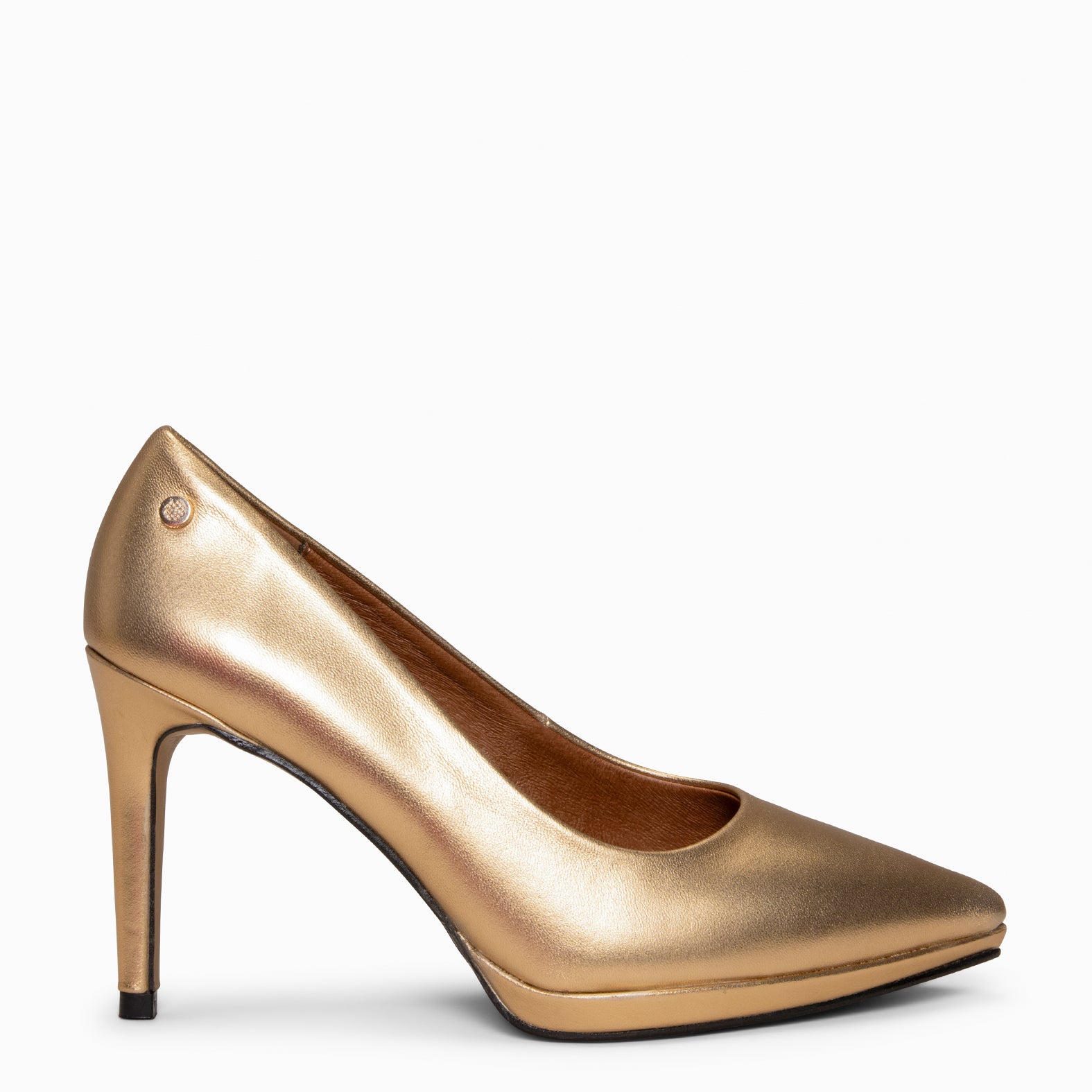 LAUREN – Zapato de tacón alto en piel DORADO