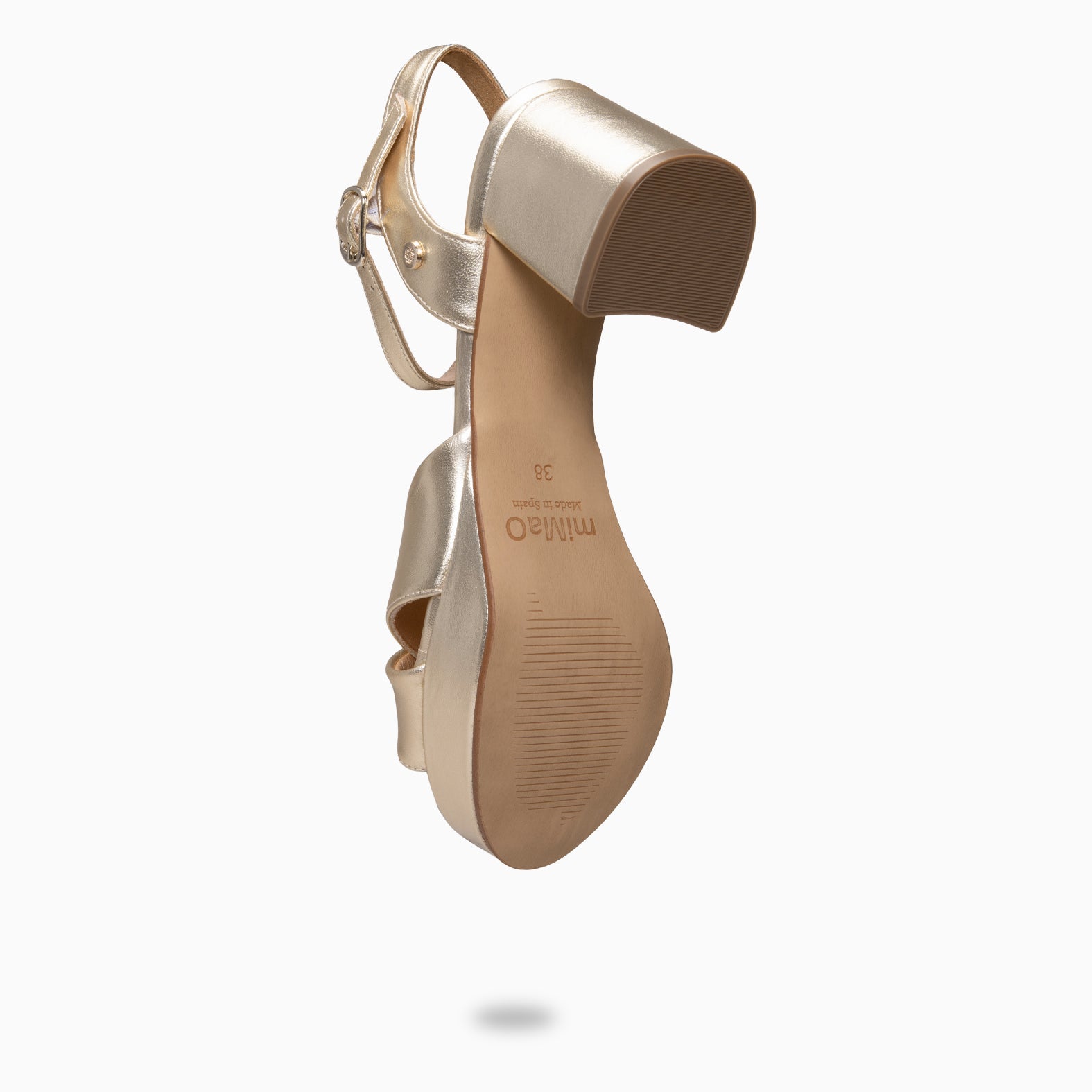 CERDEÑA - Sandalias de tacón ancho y plataforma PLATINO