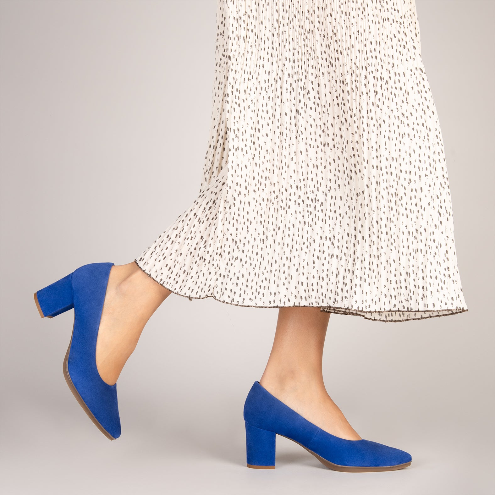 URBAN S - Zapatos de tacón medio de ante AZUL ELÉCTRICO